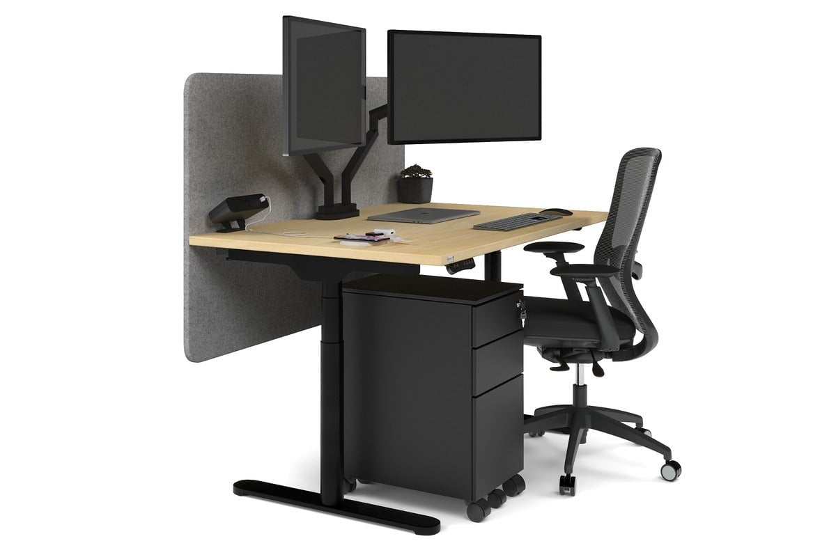 Flexi Premium Height Adjustable Single Workstation Desk - 1400L x 800W with Cable Management - Ergonomic Standing Desk for Home Office & Workspace