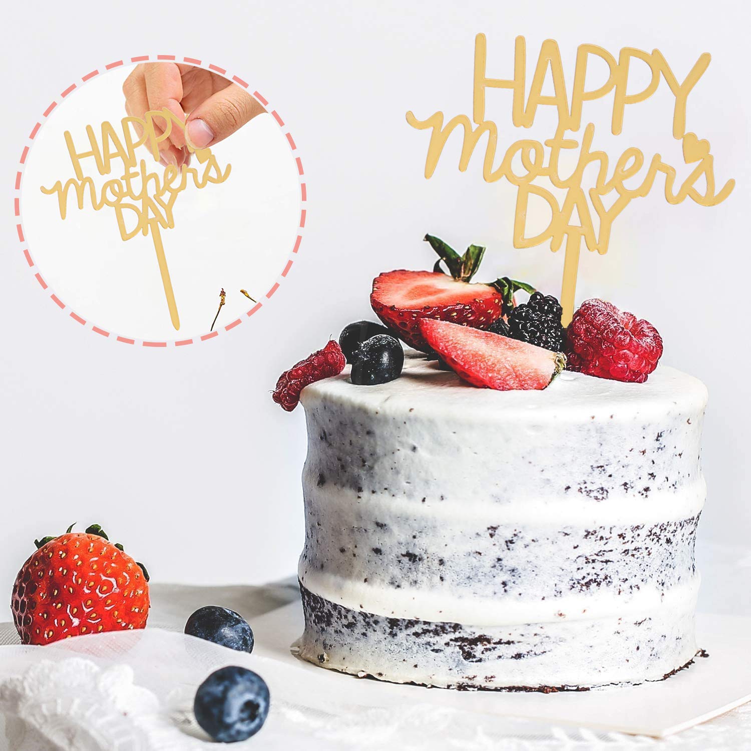 10 Pcs Best Mom Ever Acrylic Cake Toppers with Heart Decorations - Perfect for Mother's Day, Birthday Parties & Wedding Celebrations