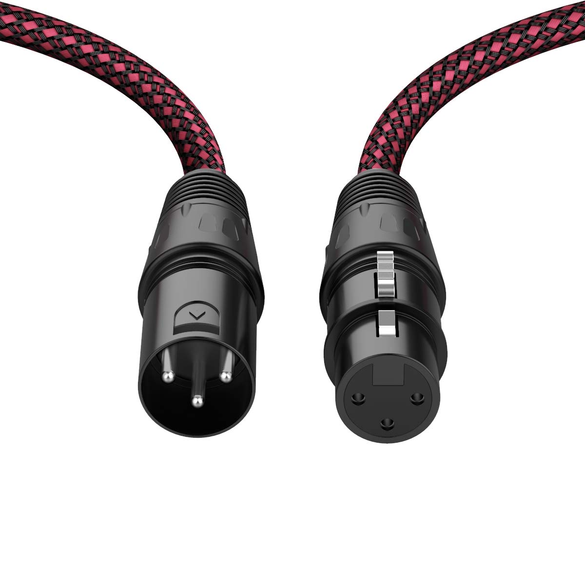 BIFALE 100ft XLR Cable 2-Pack - Heavy Duty Nylon Braided Balanced Microphone Cable Male to Female 3-Pin for Shure SM58, Behringer, PA Systems - Perfect for Live Performances, Studio Recording & DJ Equipment
