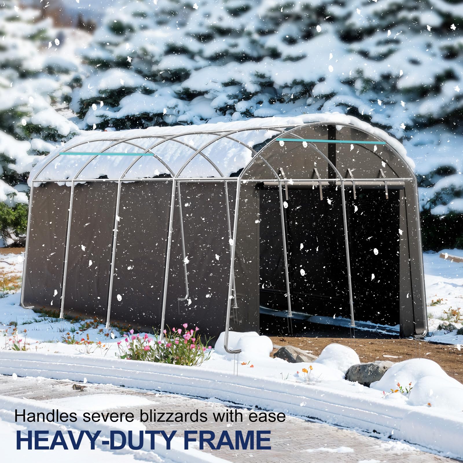 10x20ft Heavy Duty Carport Canopy - Outdoor Storage Shelter for Cars, Trucks, Boats & Garden Tools | All-Season Portable Garage Tent with Reinforced Galvanized Steel Frame | Perfect for Driveway Parking, RV Cover & Backyard Storage