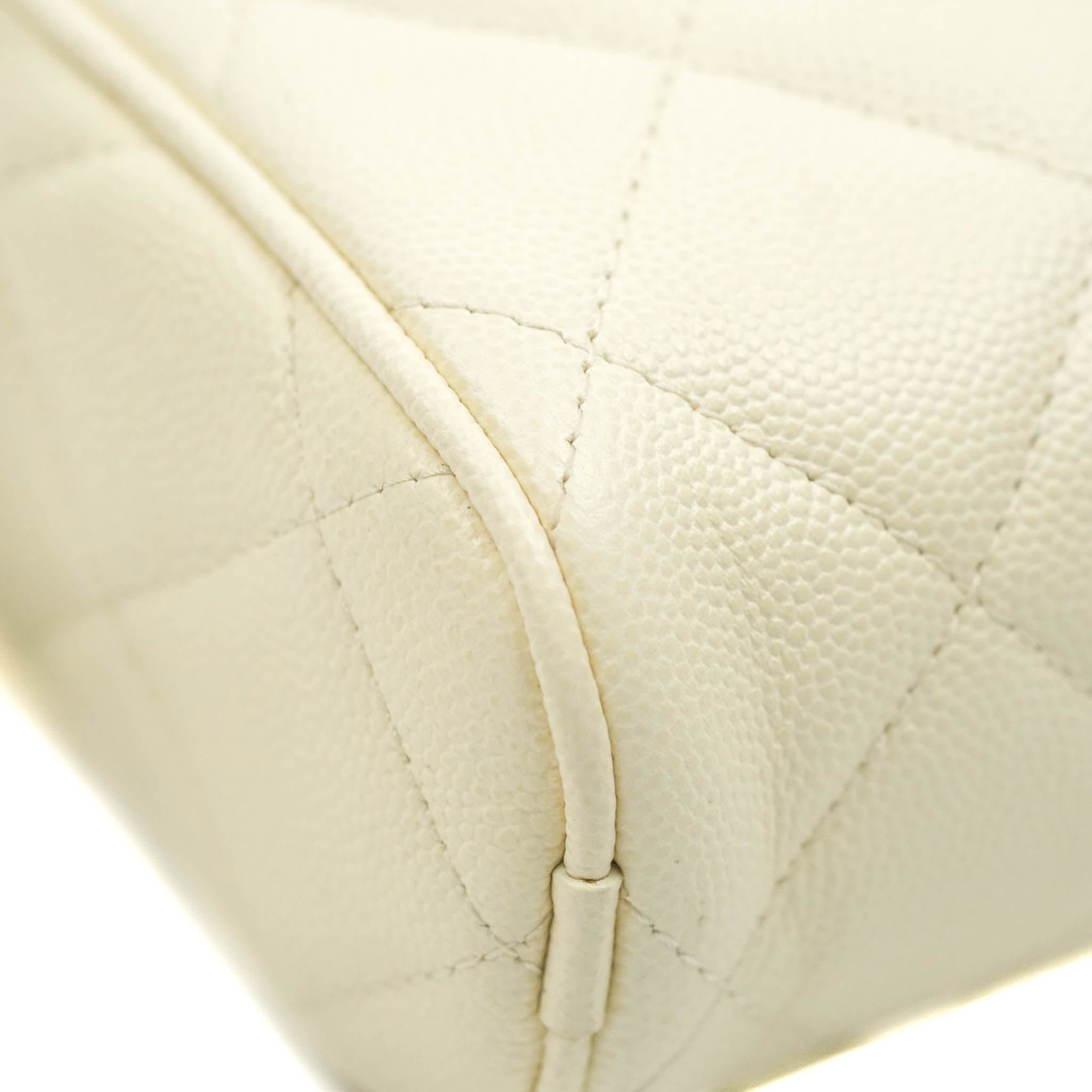 Chanel Camera Bag with Detachable Pouch - Ivory Caviar Leather & Gold Hardware | Luxury Crossbody Bag for Women | Perfect for Everyday Use, Date Night & Travel