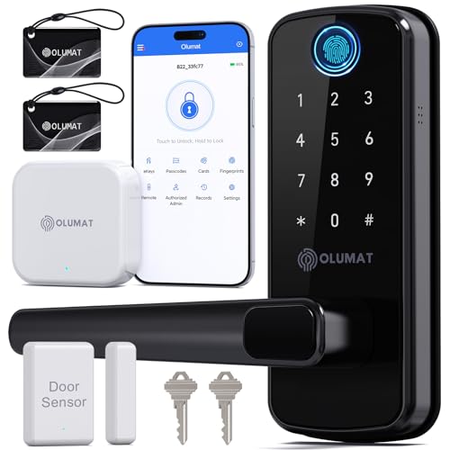 Black Smart Lock+ Wifi Gateway +Door Sensor