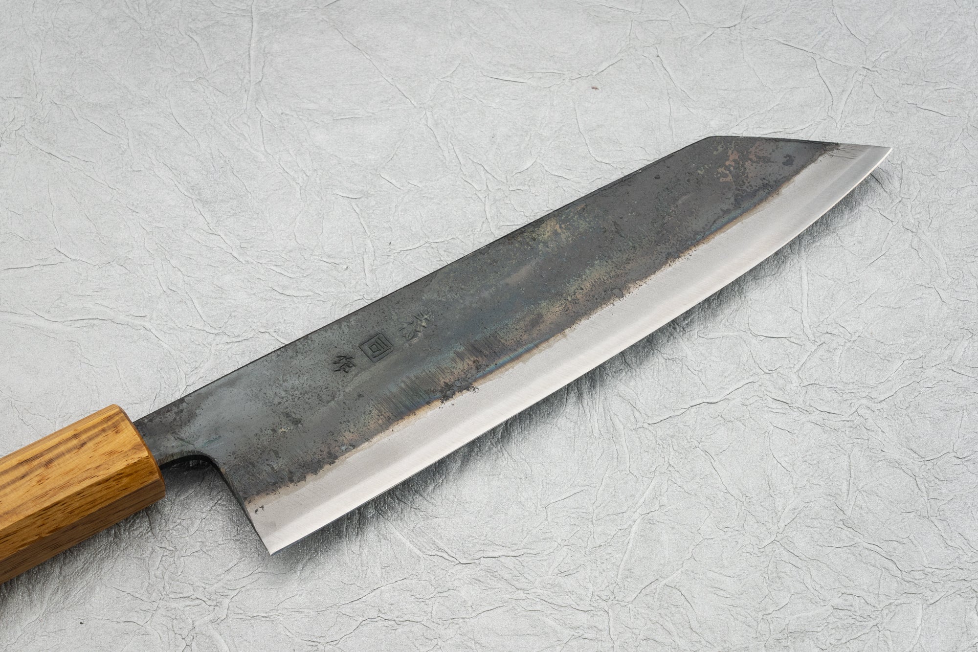 Premium Tosa Tsukasa Shiroichi Kurouchi Bunka Knife 180mm - Japanese Handcrafted Chef Knife for Slicing, Dicing & Precision Cooking