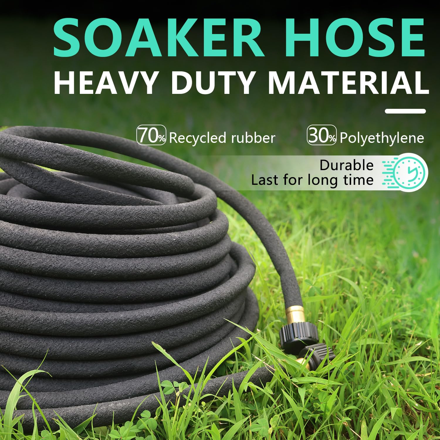 **75 Ft 1/2’’ Soaker Hose for Garden Beds - Efficient Drip Irrigation System for Watering Plants, Vegetables & Flower Beds - Perfect for Eco-Friendly & Low-Water Gardening**