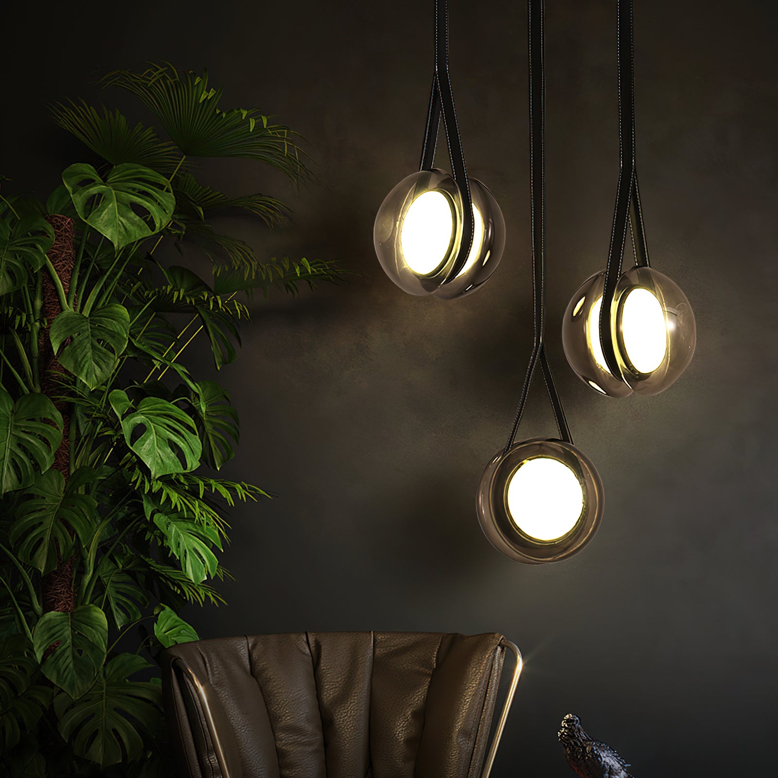 Modern Blackhole Glass Pendant Light Fixture - Elegant Ceiling Lighting for Dining Room, Kitchen Island & Bedroom Decor