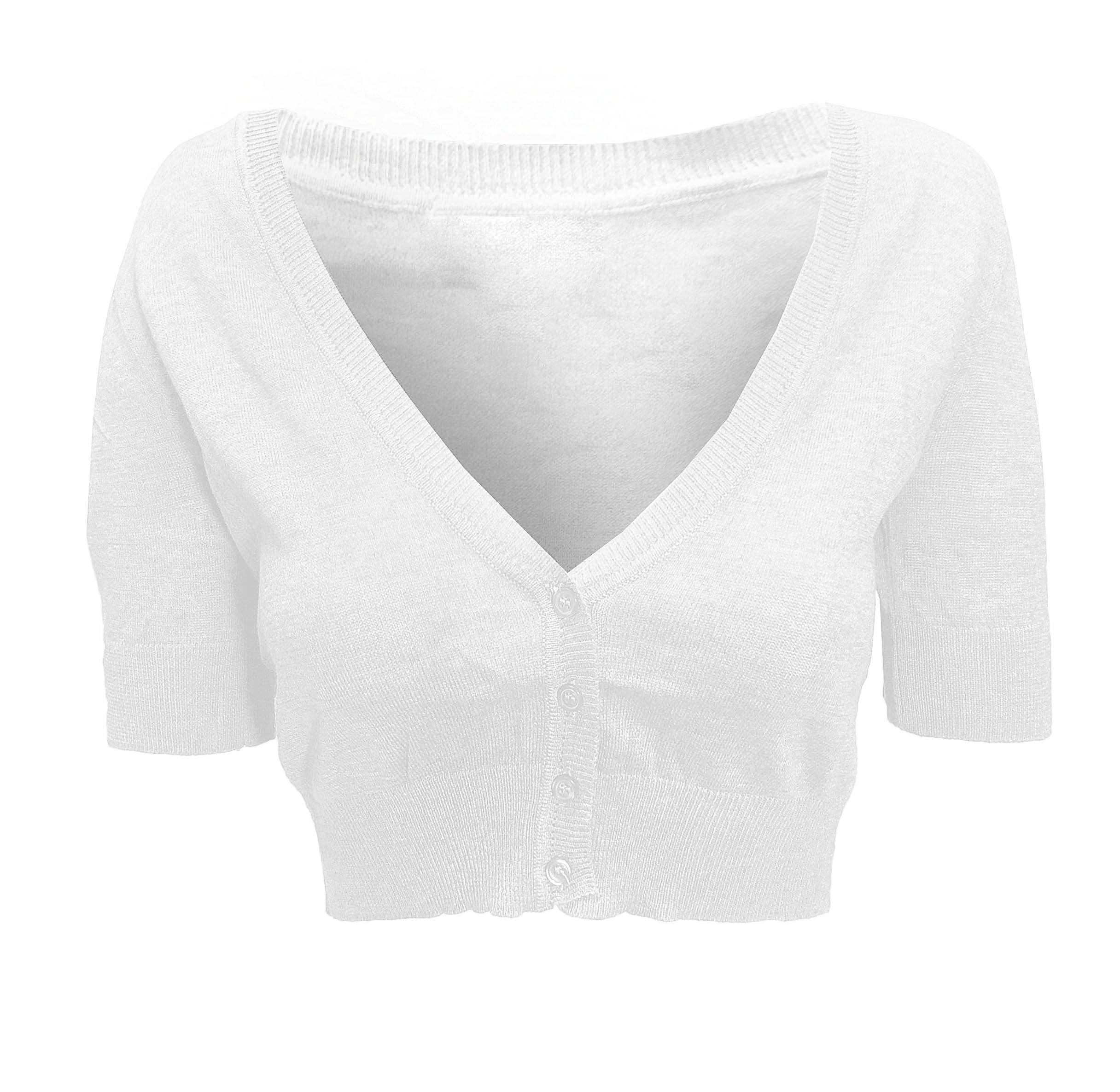 Stylish Solid Ruched Half Sleeve Button Down Knit Cropped Cardigan Sweater for Women | Perfect for Office Wear, Casual Outfits & Layering in Fall and Winter