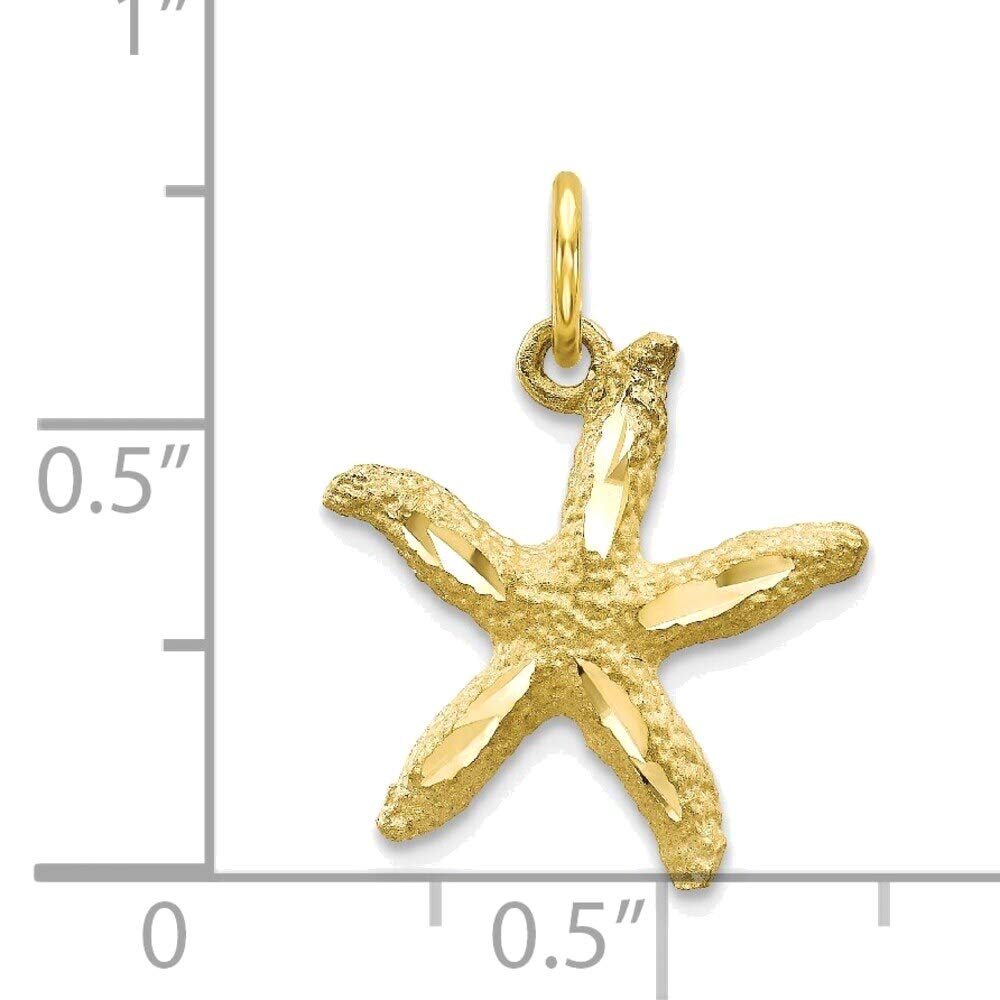 10K Yellow Gold Starfish Charm Pendant - Elegant Bonyak Jewelry for Beach Weddings, Summer Outfits & Gift Giving