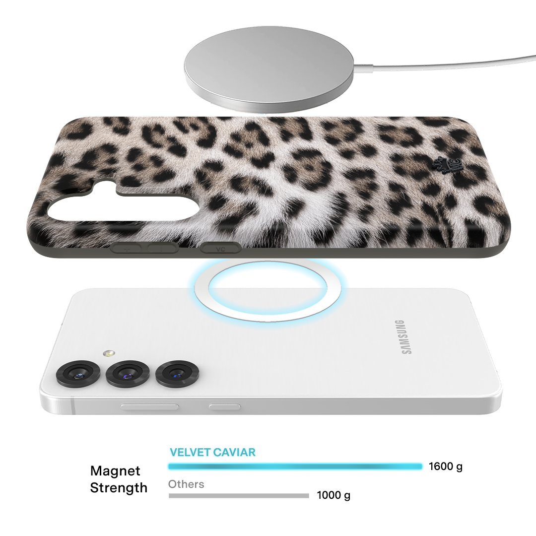 Premium Arctic Leopard Print Samsung Phone Case - Durable Protective Cover for Galaxy S21/S22/S23 Series - Perfect for Outdoor Adventures & Daily Use