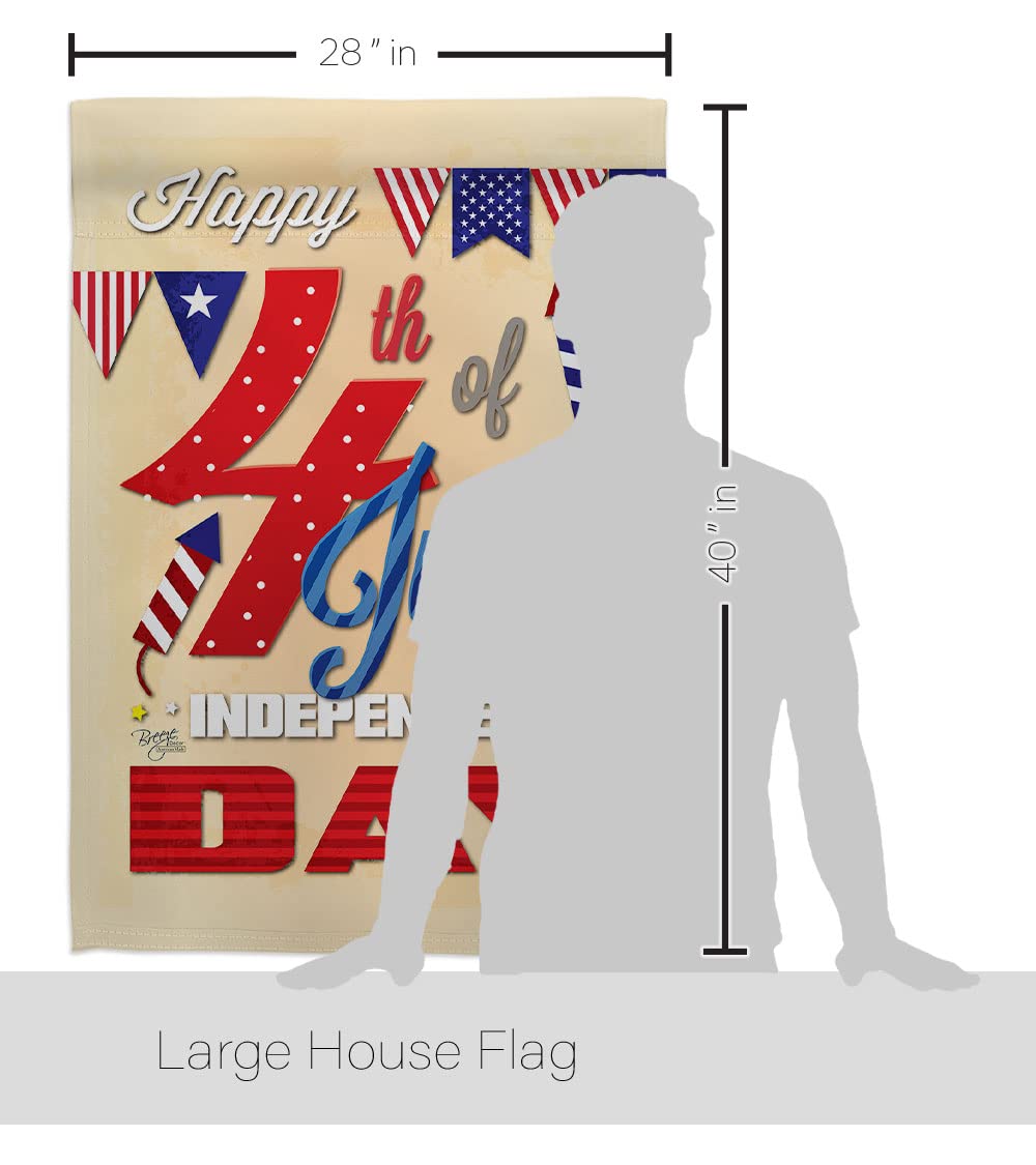 Happy 4th July Americana House Flag 28x40