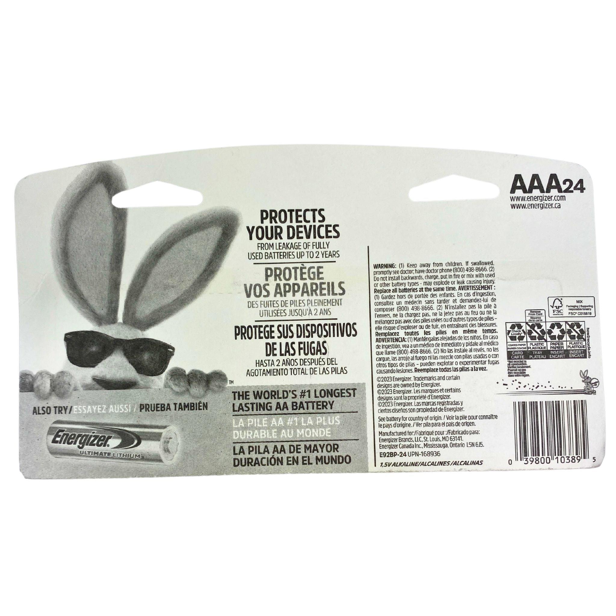 Energizer Max AAA 24-Pack Alkaline Batteries - Long Lasting Power for Toys, Flashlights, and Remote Controls