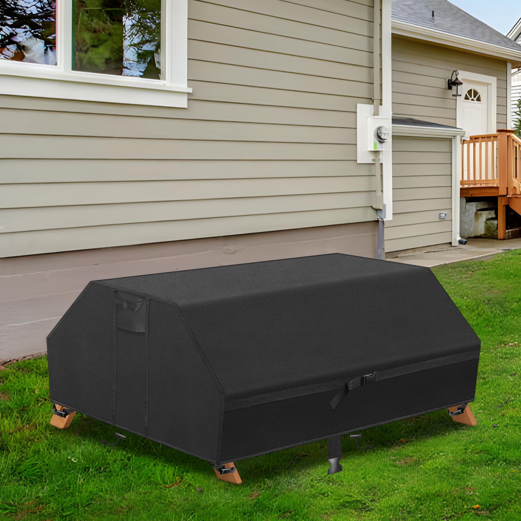 Heavy Duty Waterproof Kids Picnic Table Cover - 600D Oxford Cloth Windproof, Dustproof & UV Resistant - Outdoor Patio Table Bench Cover for Wooden Convertible Picnic Tables - Perfect for Backyard BBQs, Park Outings & Camping Trips