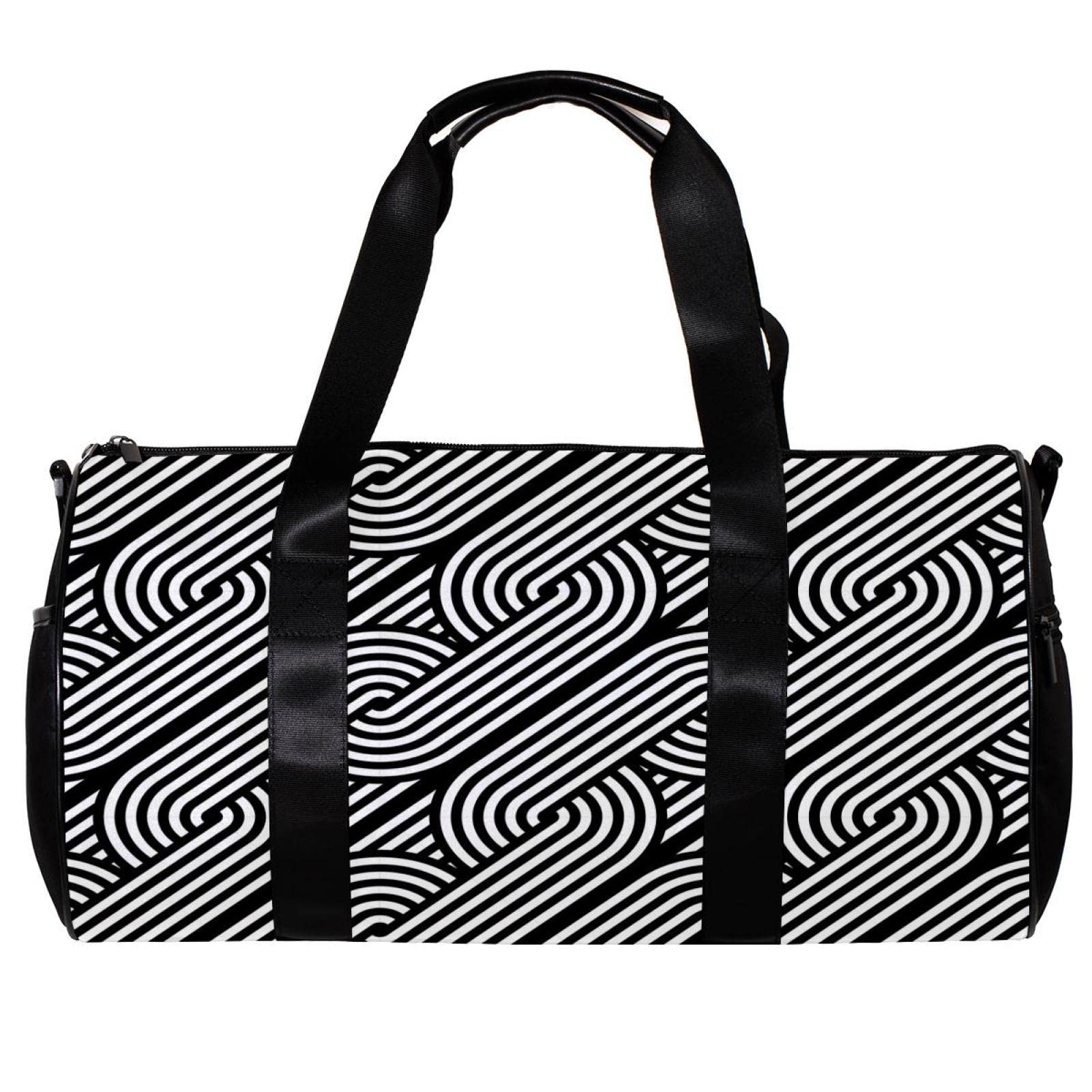 Abstract Stripes Travel Duffel Bag - Waterproof Foldable Gym Bag for Women & Men - Perfect for Sports, Weekend Trips & Workout Gear Storage