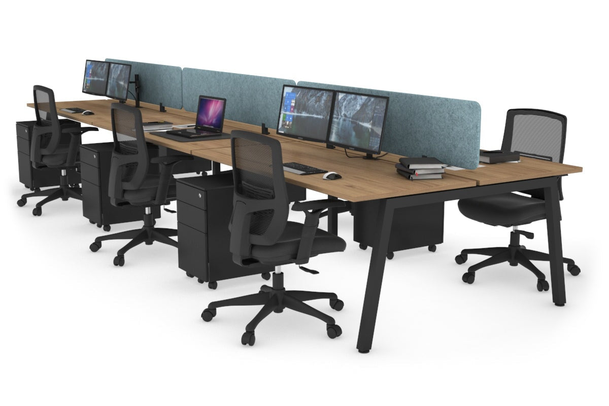 Quadro 6-Person Office Workstation Desk - 1600L x 700W Dimensions - Perfect for Team Collaboration, Conference Rooms & Open Office Spaces