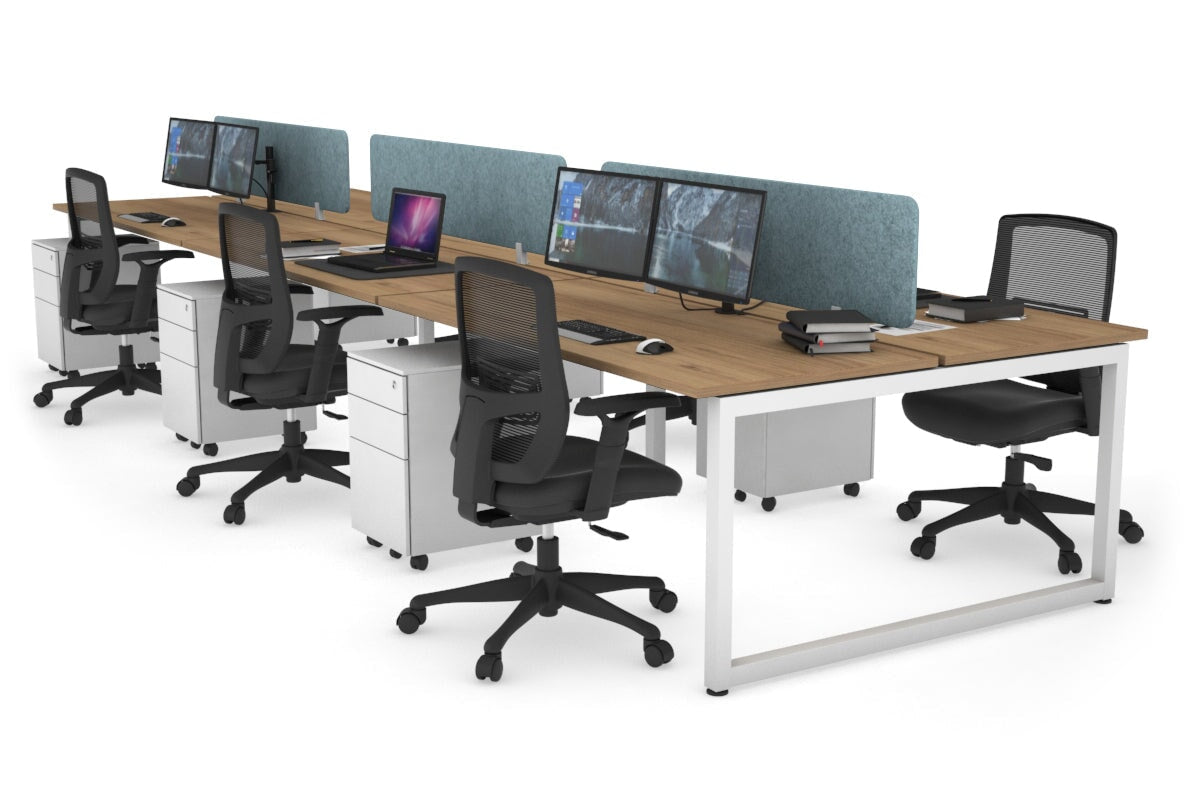 Quadro Loop Legs 6-Person Office Workstation Desk [1800L x 700W] - Modern Collaborative Workspace Solution for Team Projects & Open Office Layouts