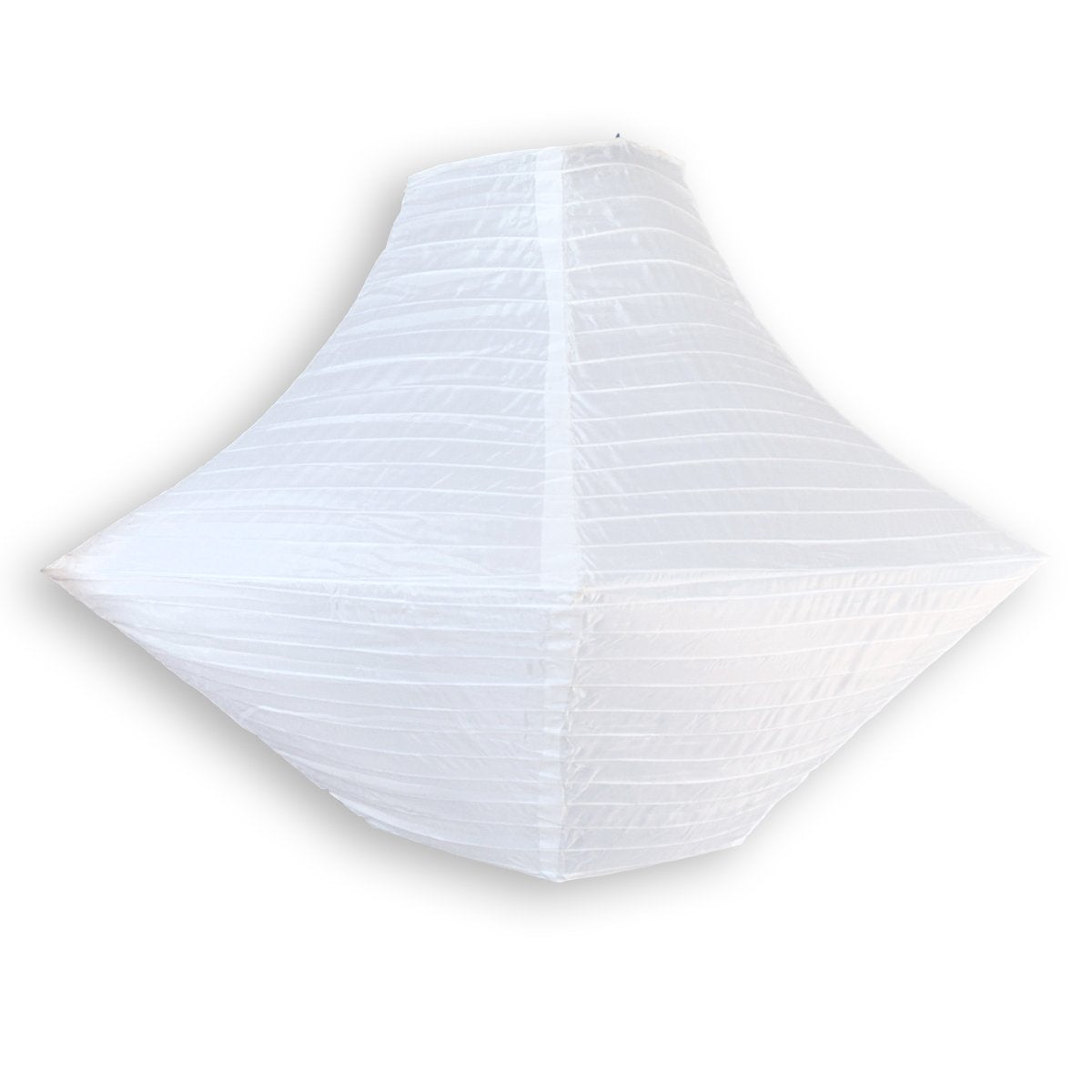 20 Pack White Pagoda Shaped Nylon Lanterns with Shimmering Effect - Perfect for Wedding Decor, Garden Parties & Asian-Themed Events
