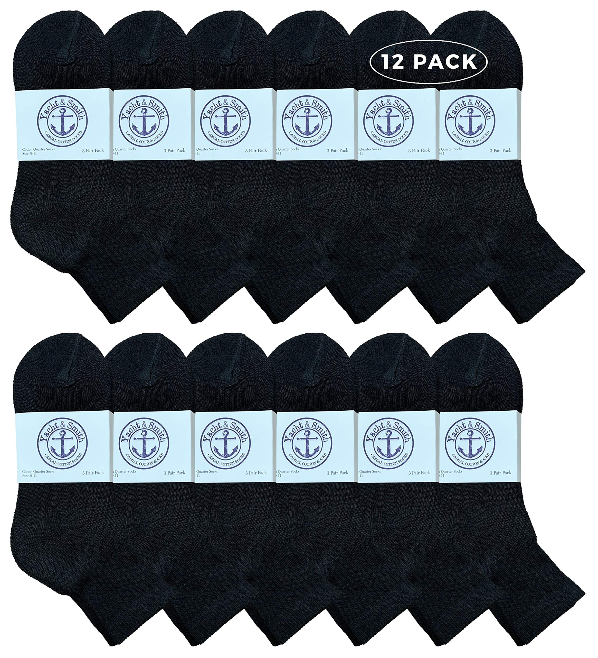 Yacht & Smith Women's Cotton Mid Ankle Athletic Socks - Bulk Pack (Size 9-11) - Perfect for Running, Gym & Everyday Comfort