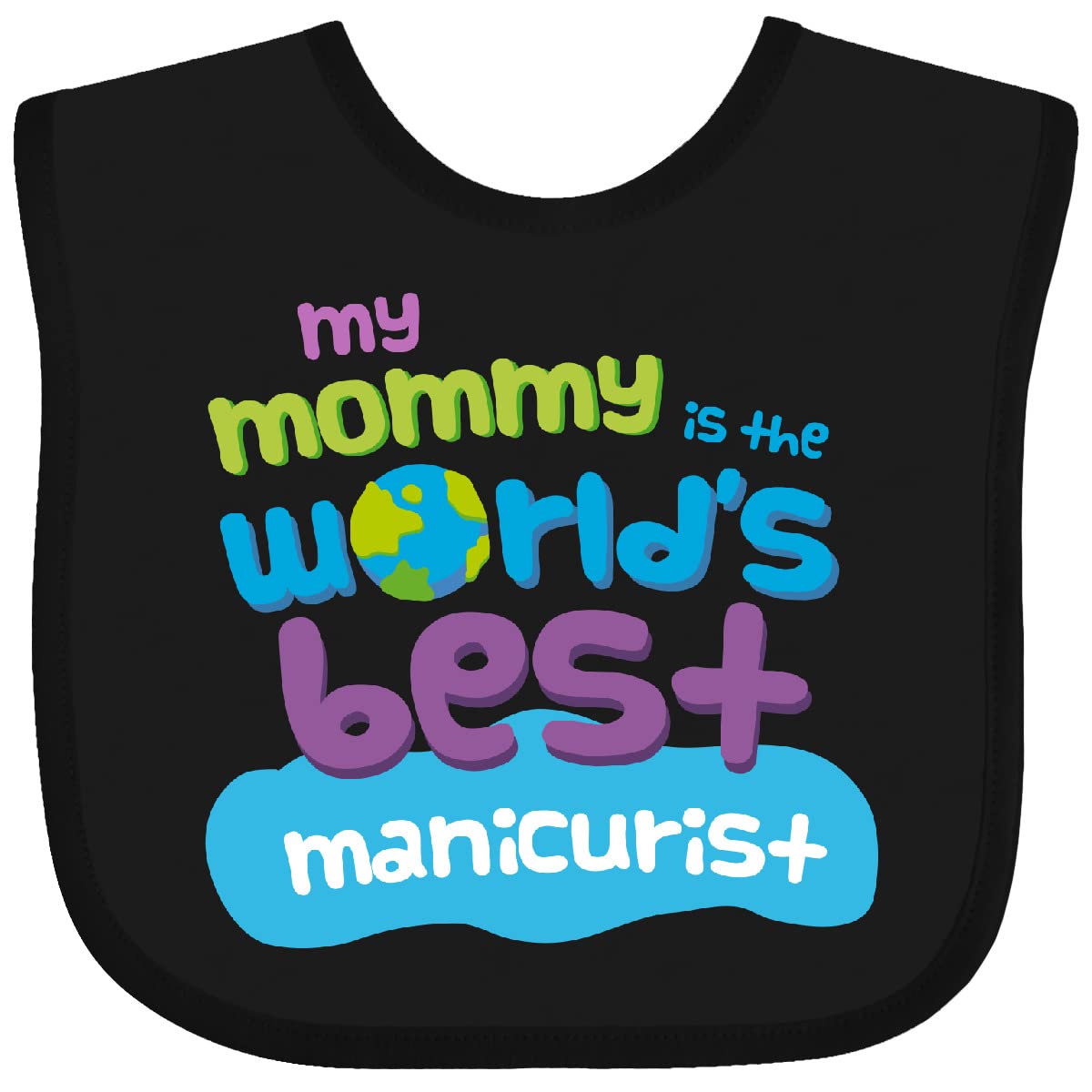 Inktastic Manicurist Mom Nail Artist Baby Bib - Funny Cute Gift for Nail Technicians, Mothers & New Parents - Perfect for Feeding Time, Baby Shower & Nursery Decor