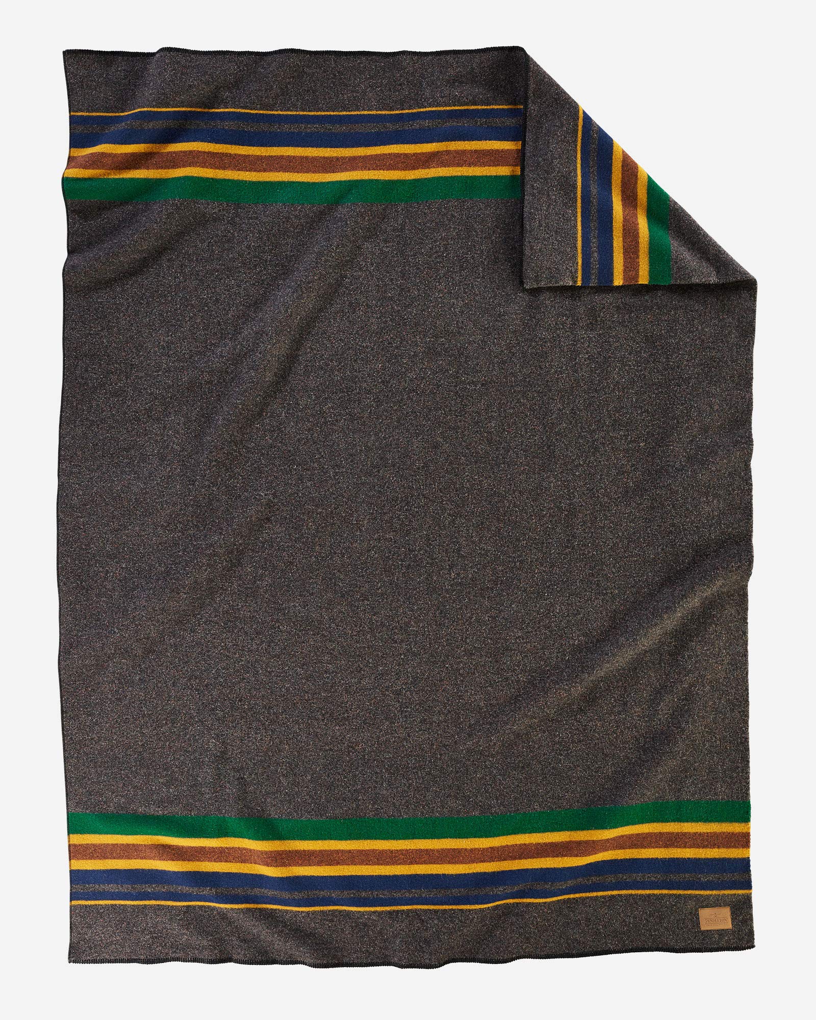 Pendleton Yakima Twin Camp Blanket with Carry Case - Oxford Stripe Wool Blanket for Outdoor Camping, Picnics, and Cozy Home Decor