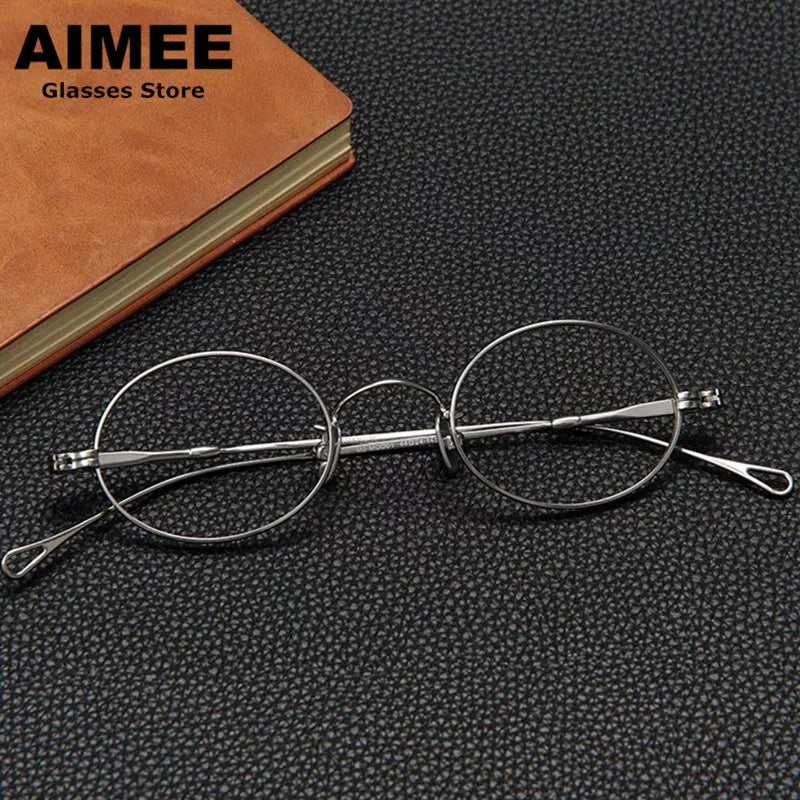 Aimee Unisex Full Rim Oval Round Titanium Eyeglasses 50501 - Lightweight Durable Frame for Reading, Work & Everyday Use
