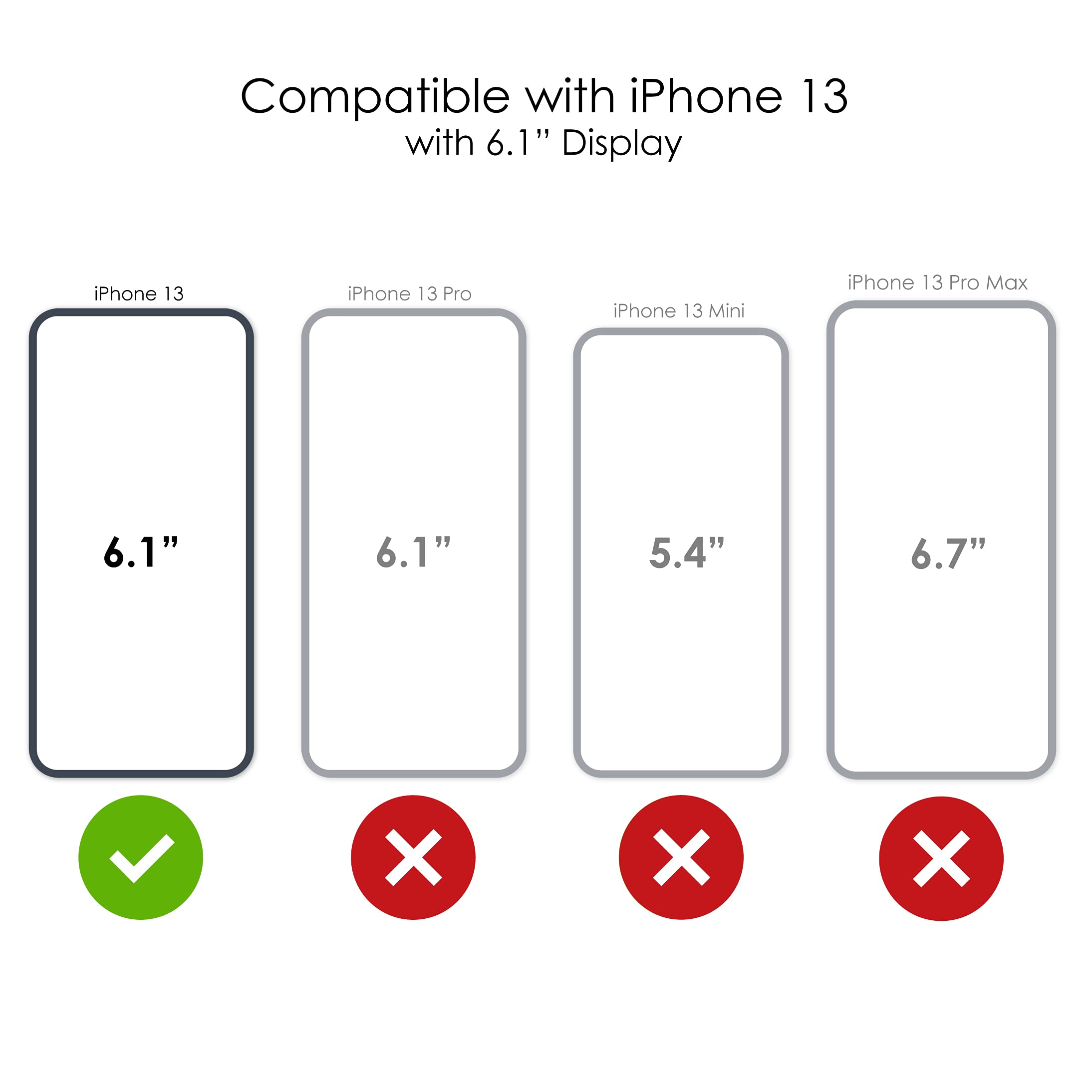 DistinctInk Clear Shockproof Hybrid Case for iPhone 13 (6.1 Inch) - Durable TPU Bumper & Acrylic Back with Tempered Glass Screen Protector - Perfect for Outdoor Activities, Travel & Daily Protection