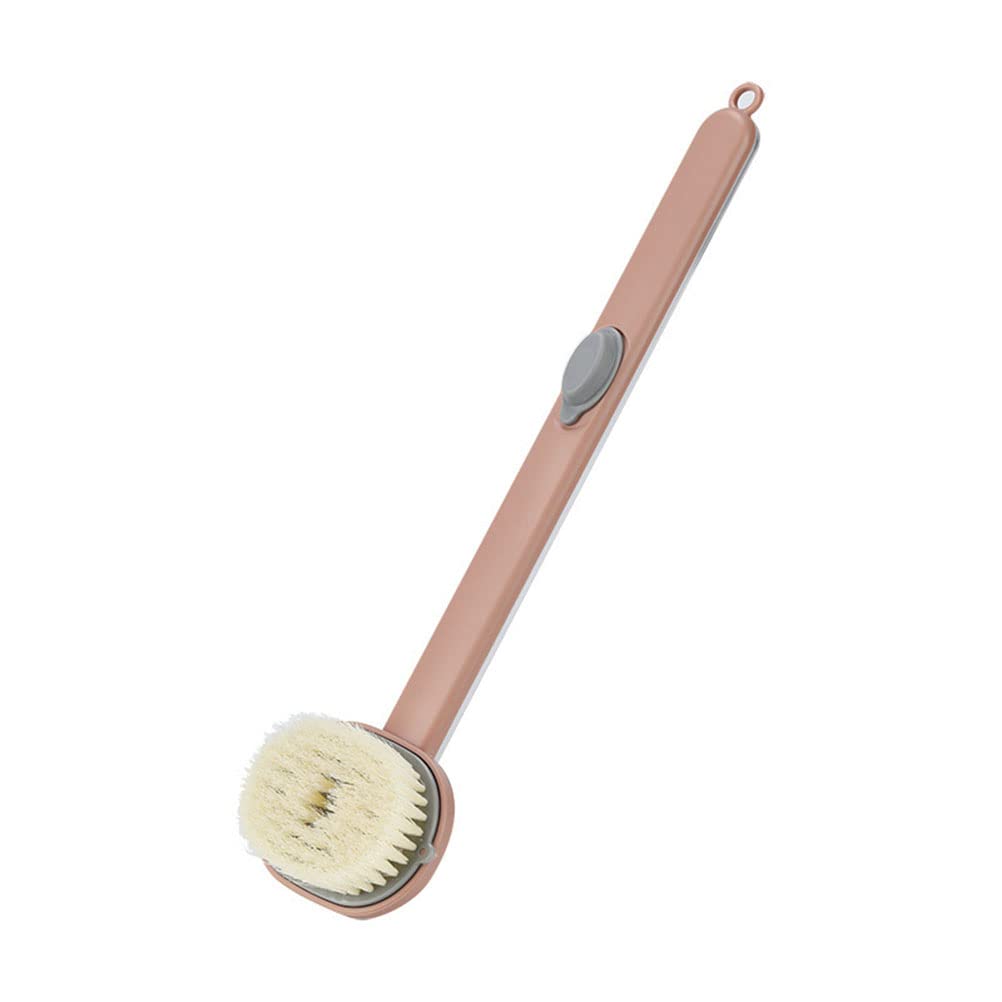 Gefemini Long Handle Bath Brush with Detachable Back Scrubber and Soap Dispenser - Exfoliating Body Wash Brush for Deep Cleaning, Massage & Back Care - Perfect for Shower, Spa & Home Bathing Routine