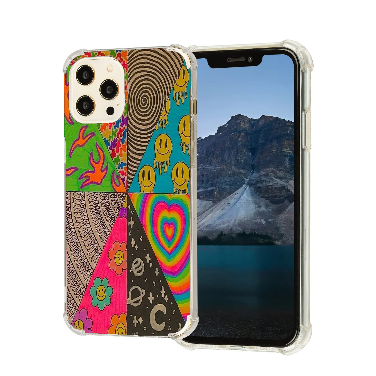 Harry Styles Phone Case for iPhone 12 Pro Max - Hippie Indie Art Collage Protective Cover for Men & Women | Trendy Soft TPU Bumper Case | Perfect for Concerts, Festivals & Everyday Use