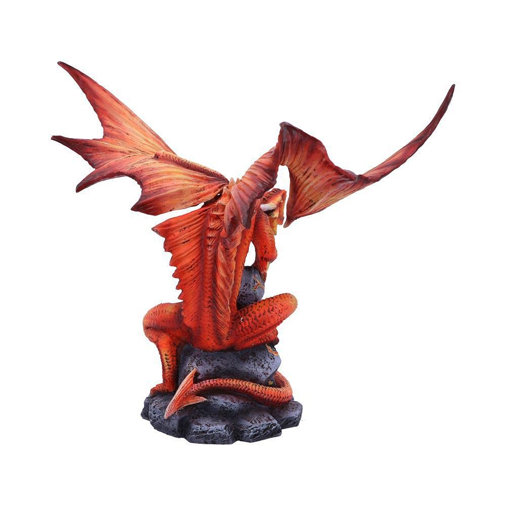 Nemesis Now Adult Fire Dragon Anne Stokes 24.5cm Resin Figurine - Red Fantasy Collectible Statue for Home Decor, Gaming Room & Gift for Dragon Lovers
