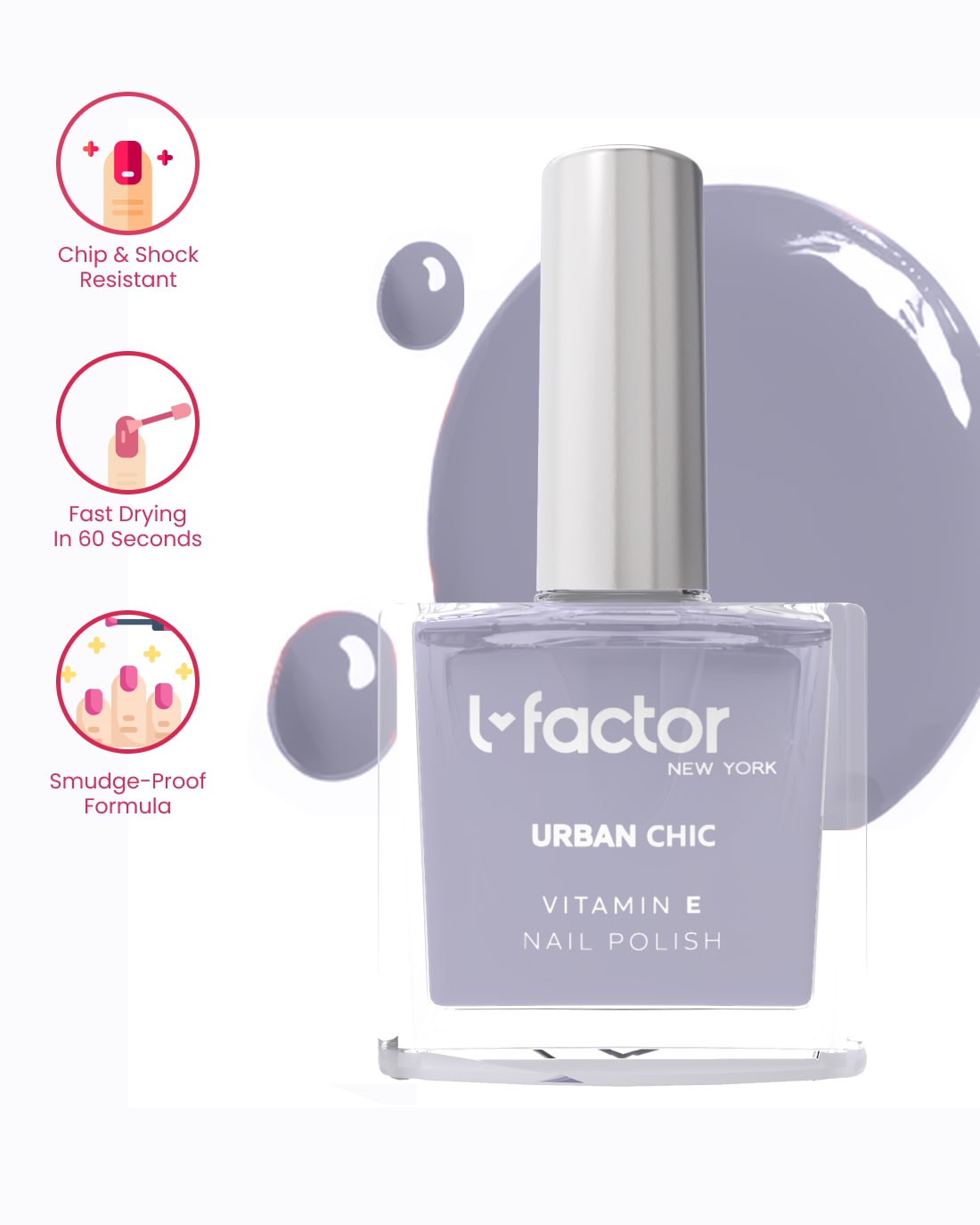 Urban Chic Nail Polish - Long Lasting Vegan & Cruelty Free Nail Lacquer - Perfect for Parties, Weddings & Everyday Wear