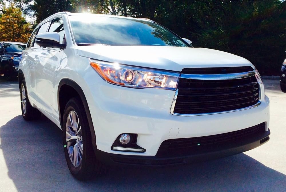 iJDMTOY Xenon White LED DRL Fog Light Kit for 2014-2016 Toyota Highlander - OEM Style Direct Replacement Daytime Running Lights with Fog Light Bezels | Perfect for Night Driving & Off-Road Adventures
