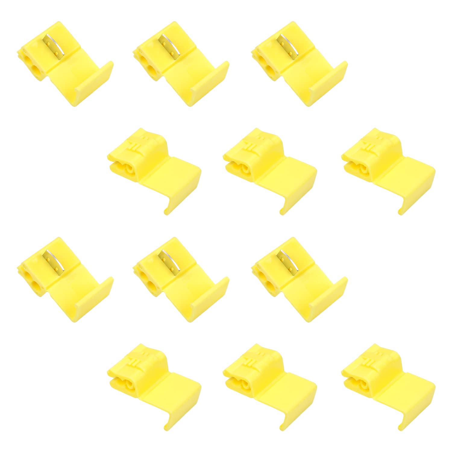 Jutagoss 24A Insulated Electric Wire Crimp Connectors - Yellow Quick Solderless Electrical Wire Splice Connectors 100PCS - for Automotive, Marine & Home Electrical Repairs