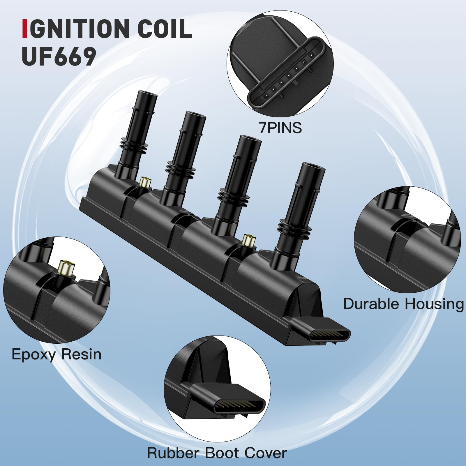 High Performance Ignition Coil Pack & 4 Iridium Spark Plugs Kit - Compatible with 1.4L Turbo Chevy Cruze/Sonic/Trax/Volt & Buick Encore (2011-2020) - Replaces D521C UF669 55577898 55579072 - Perfect for Engine Tune-Up & Performance Enhancement