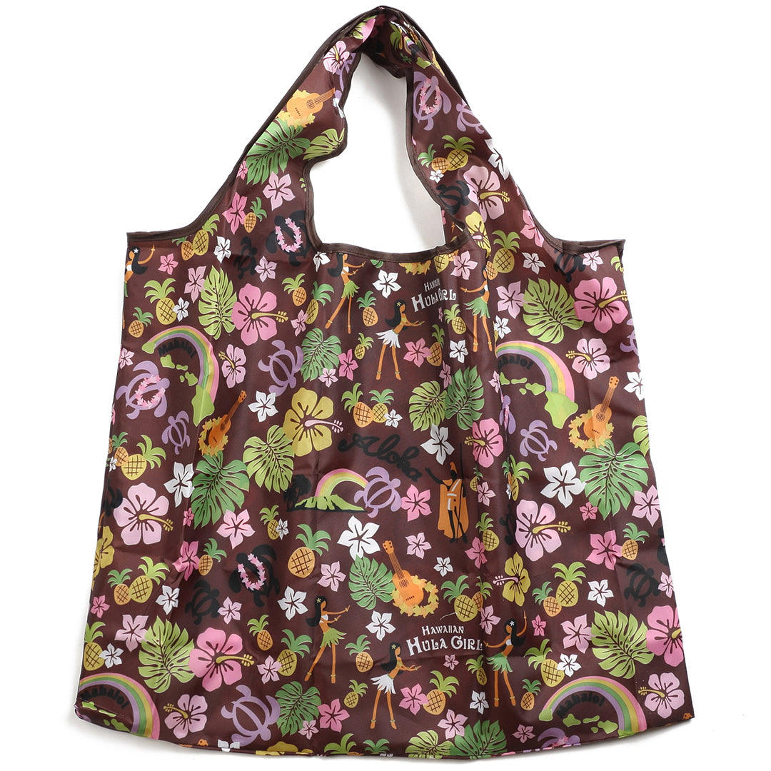 Jackie Rainbow Brown Foldable Tote Bag - Stylish & Portable for Shopping, Travel, and Daily Use