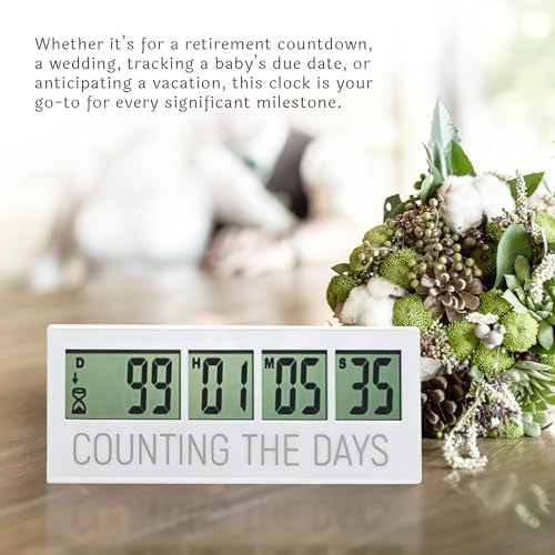 999 Days LCD Digital Countdown Timer - Easy to Set & Read Reusable Countdown Clock for Retirement, Wedding, Christmas, Baby Due Date - Perfect for Events, Holidays & Special Occasions