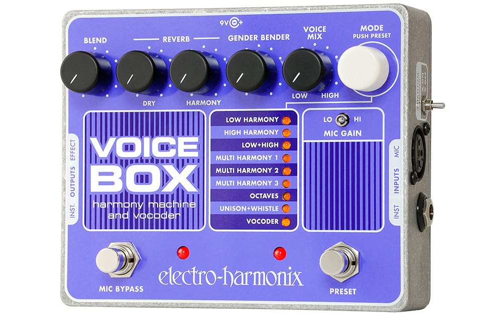 Electro-Harmonix Voice Box Vocal Harmony Machine & Vocoder Pedal for Guitarists & Singers - Perfect for Live Performances & Studio Recording