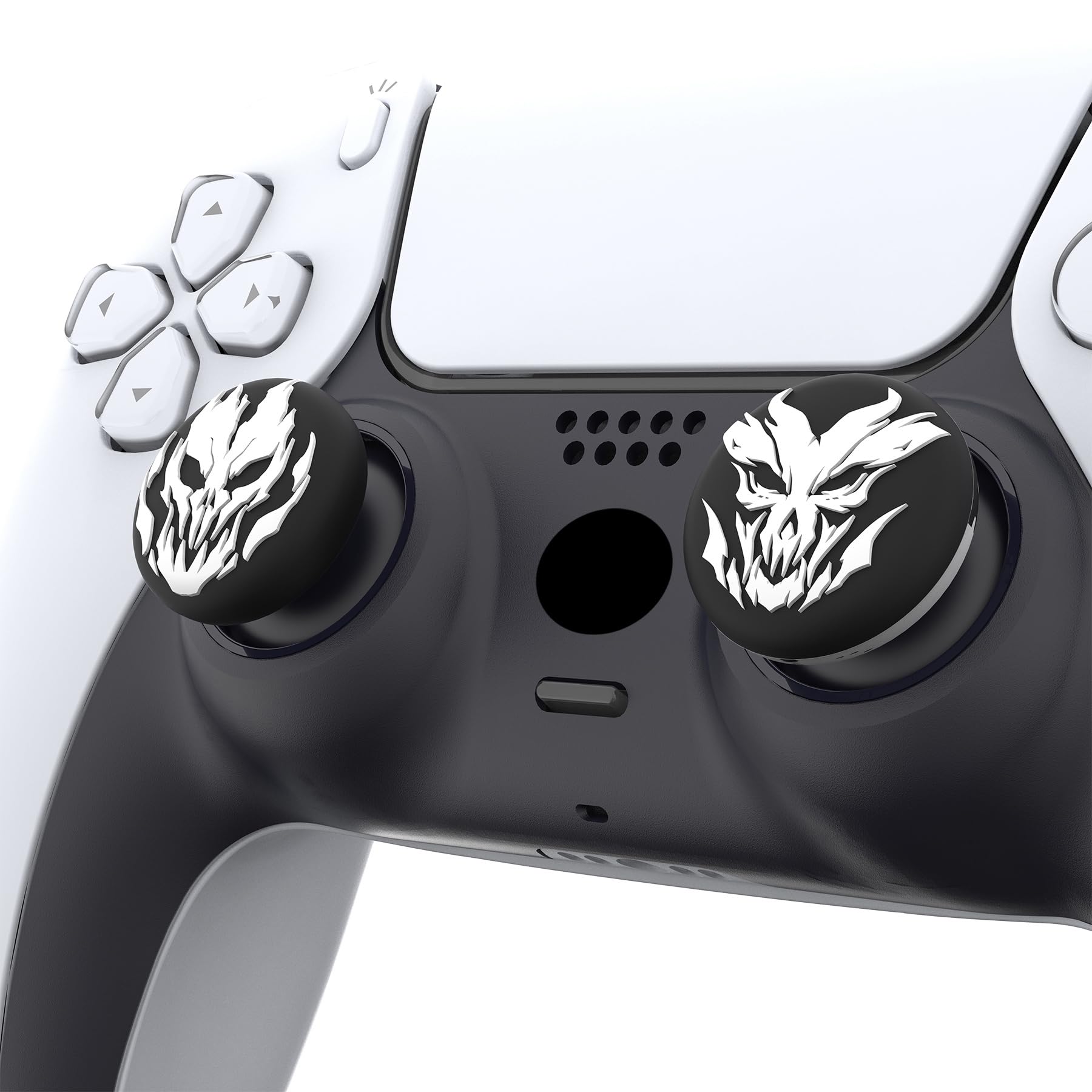 PlayVital Joystick Caps for PS5, PS4, Xbox Series X/S, Xbox One & Switch Pro Controller - Thumb Grip Protectors (Fire Demon Design) - Perfect for Gaming, Long Sessions & Enhanced Control
