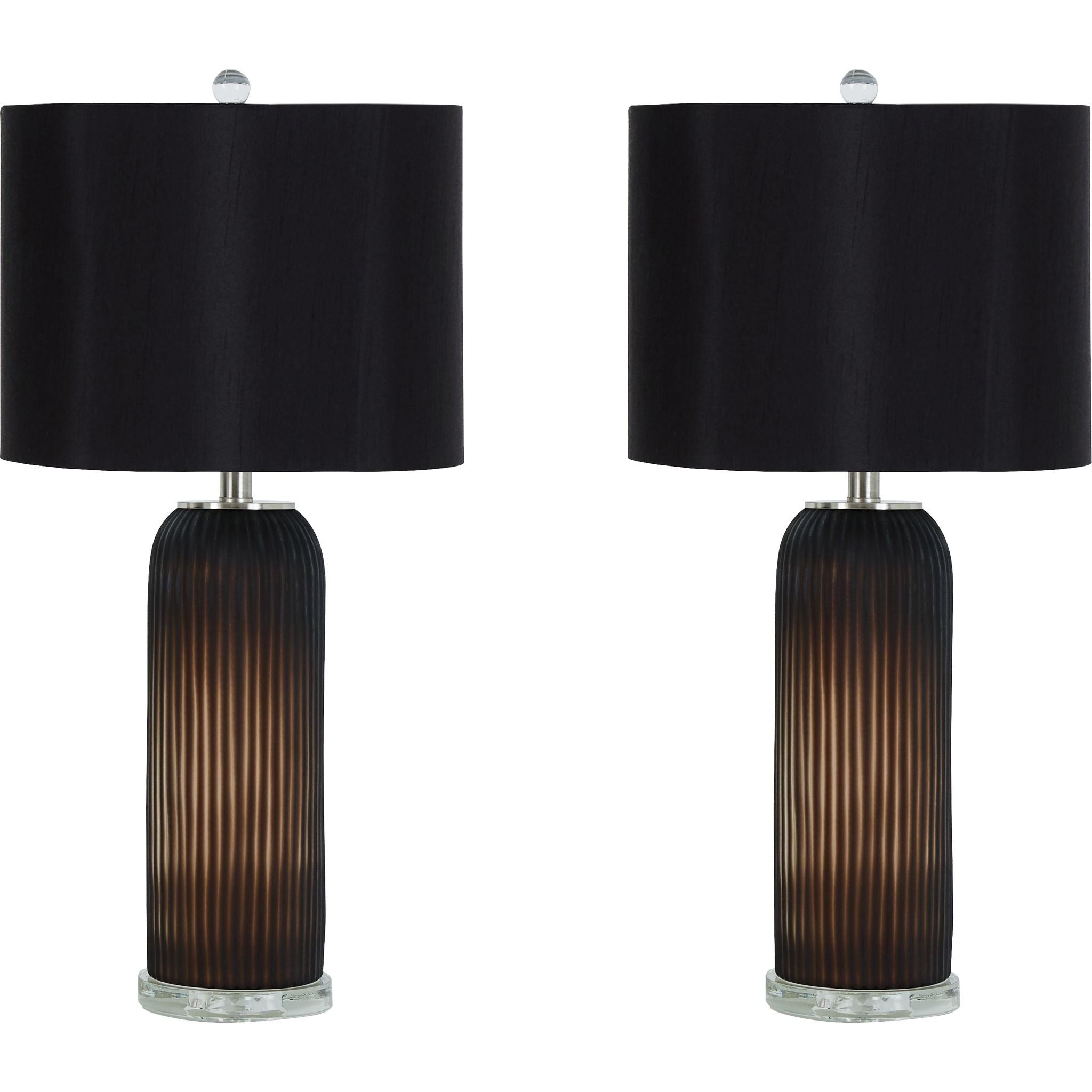 Abaness Modern Table Lamp Set of 2 - 29 Inch Height Bedside Lighting for Bedroom, Living Room & Office - Warm White LED Nightstand Lamps with Fabric Shade