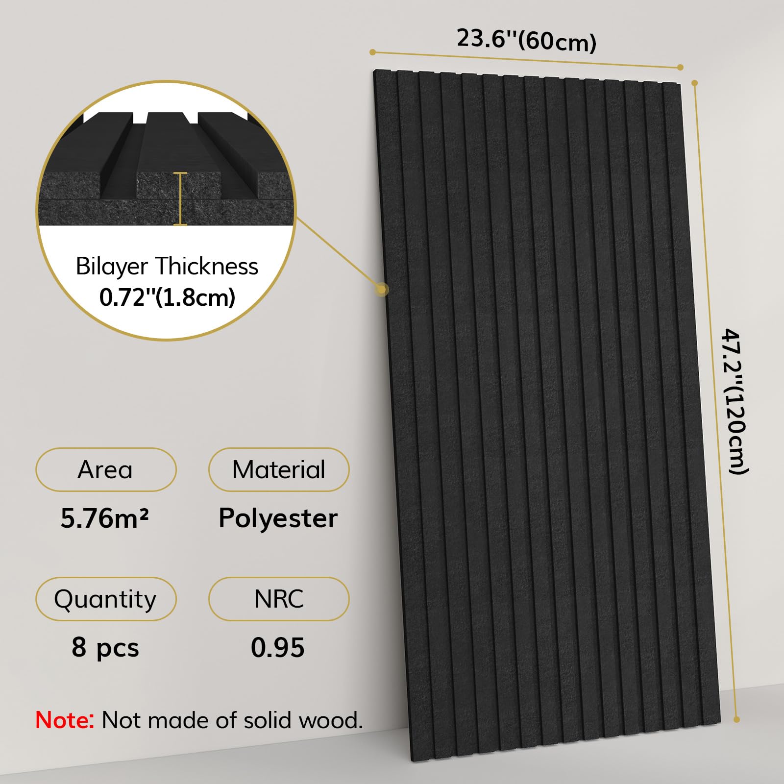 TONOR 8-Pack Large Self-Adhesive Acoustic Panels - 47.2