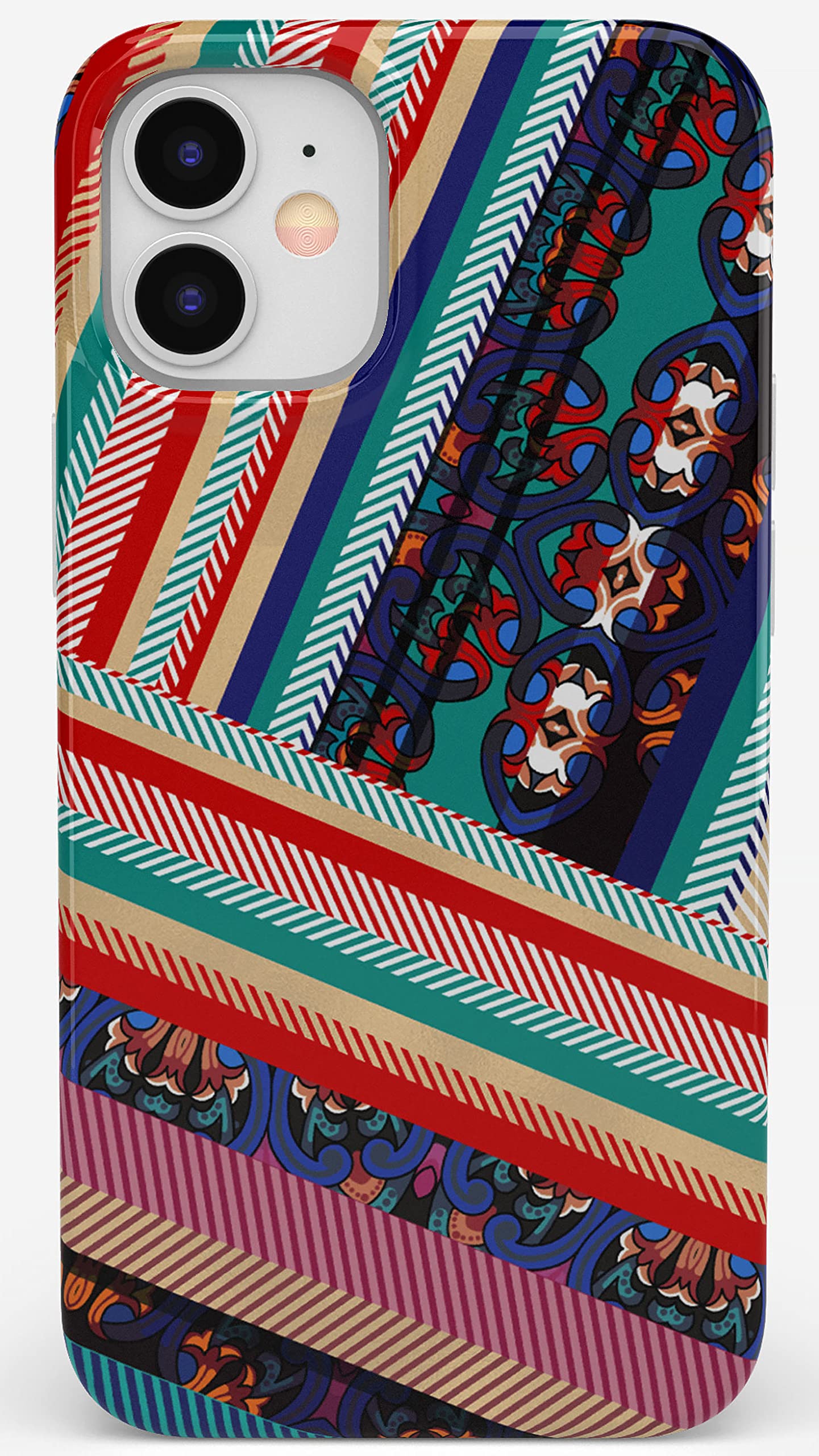 Casely iPhone 11 Case - Stylish Layered Patchwork Design Protective Cover | Durable Shockproof Phone Case for Women & Men | Perfect for Work, Travel & Everyday Use