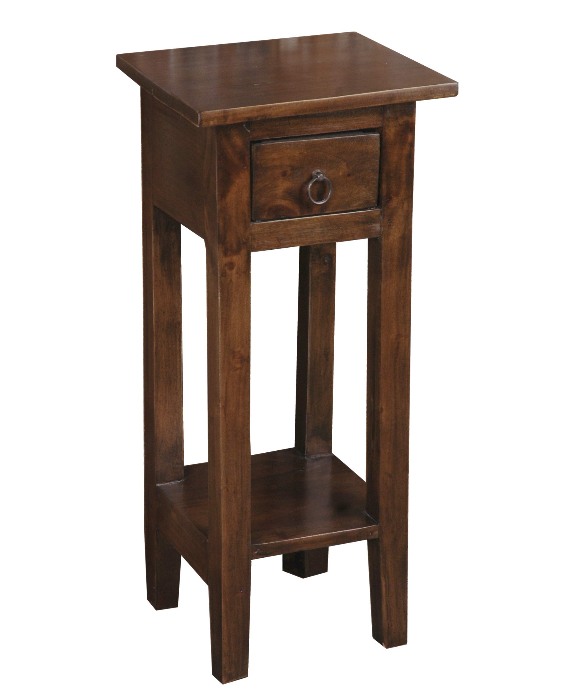 Vintage Shabby Chic Cottage Side Table with One Drawer - Distressed Old Java Finish - Perfect for Farmhouse, Boho & Coastal Bedroom Decor