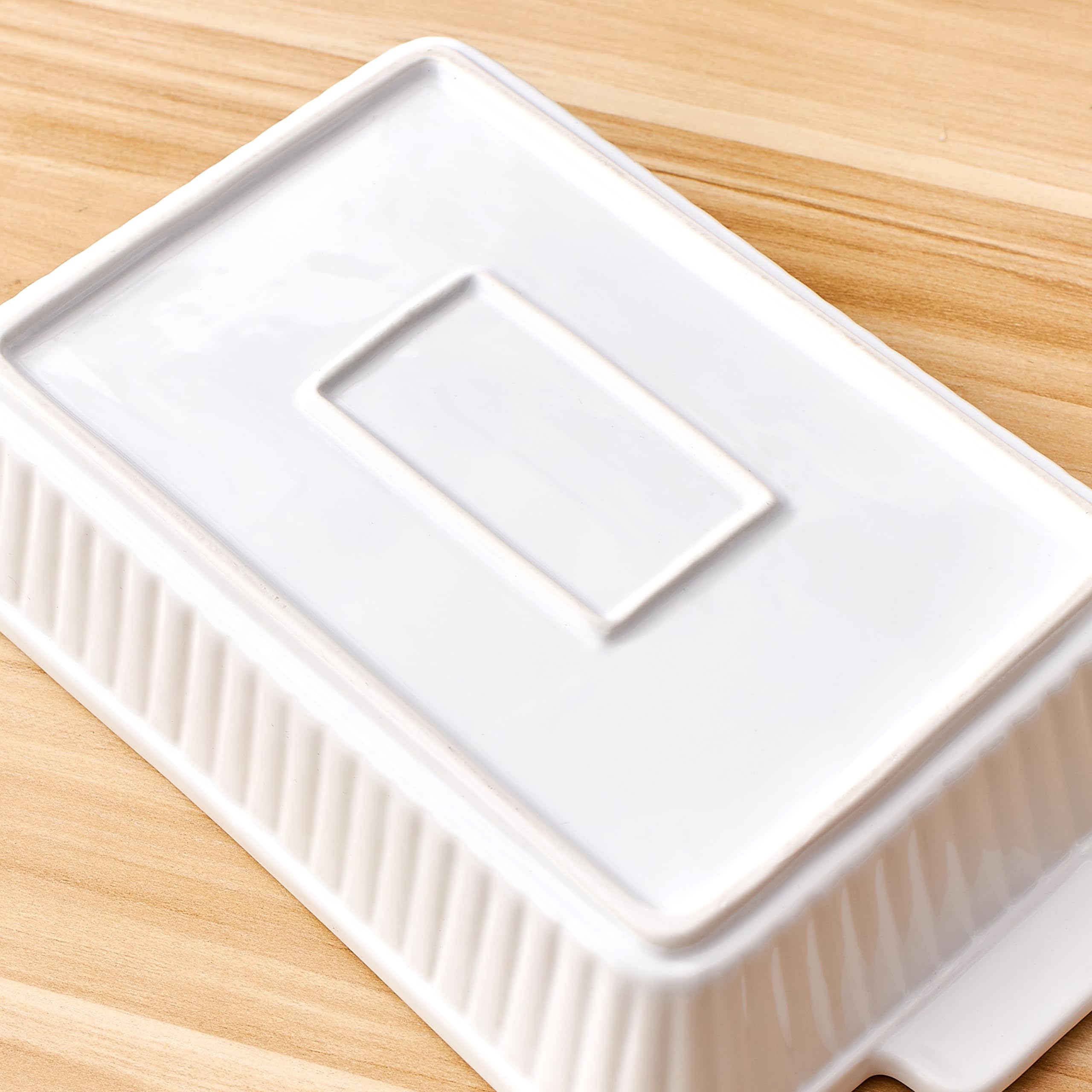 3-Piece Porcelain Casserole Dish Set - 13x9 Inch Rectangular Baking Pans with Handles, Oven-Safe Ceramic Bakeware for Lasagna, Cakes & More - Perfect for Family Dinners, Holiday Cooking & Meal Prep