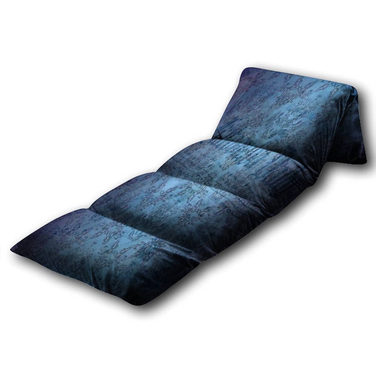 **Soft Kids Floor Pillow - Seamless Dark Blue Retro Design, Queen Size Floor Lounger for Reading, Gaming & Slumber Parties - Cozy Play Mat for Children's Bedroom & Playroom**