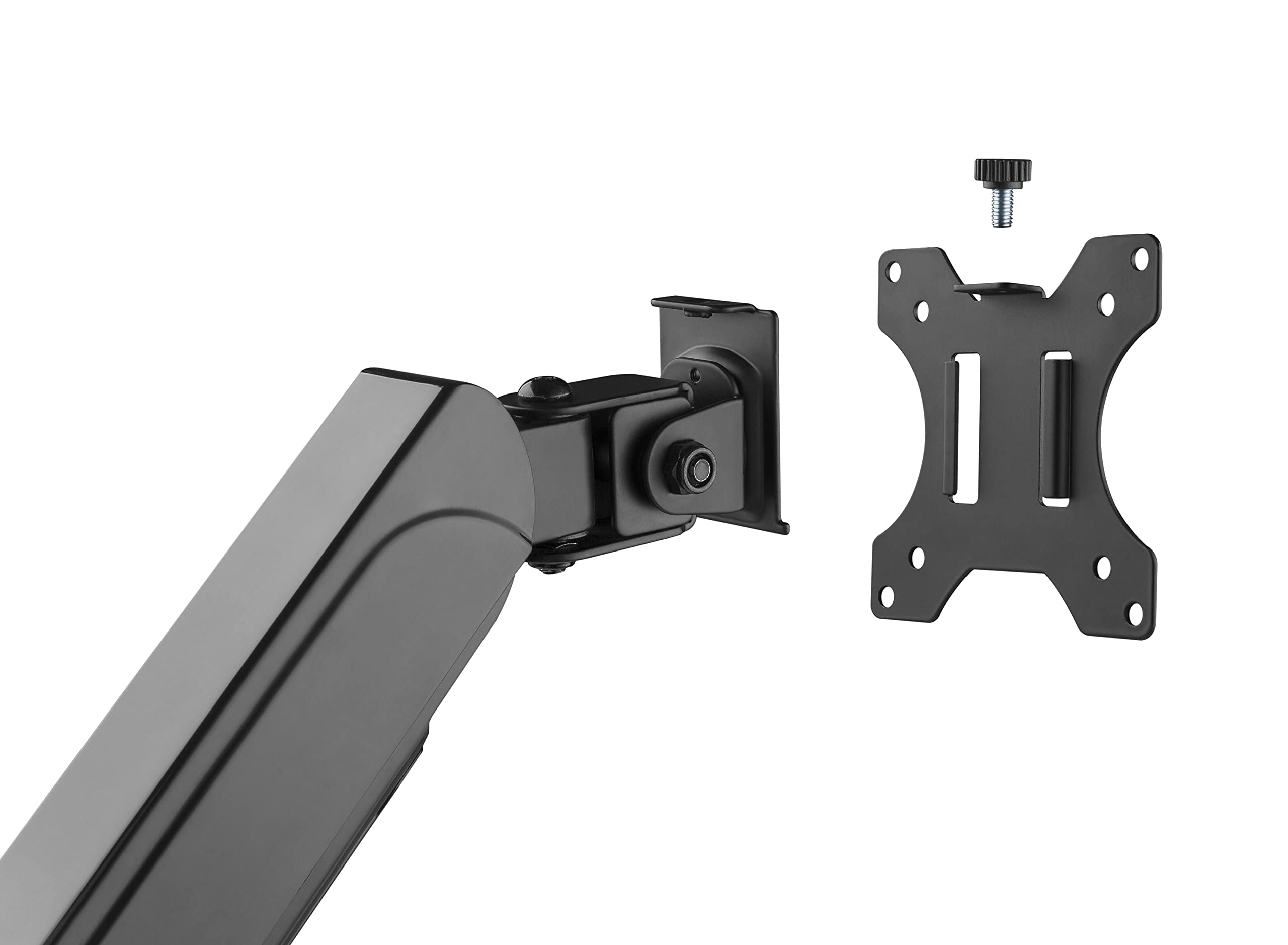 PrimeCables Triple Monitor Stand Mount for 17-27 Inch LCD Screens - Heavy Duty Adjustable Gas Spring Desk Mount with Grommet Kit & Clamp (Black) - Perfect for Home Office, Gaming Setup & Multi-Tasking Workspaces