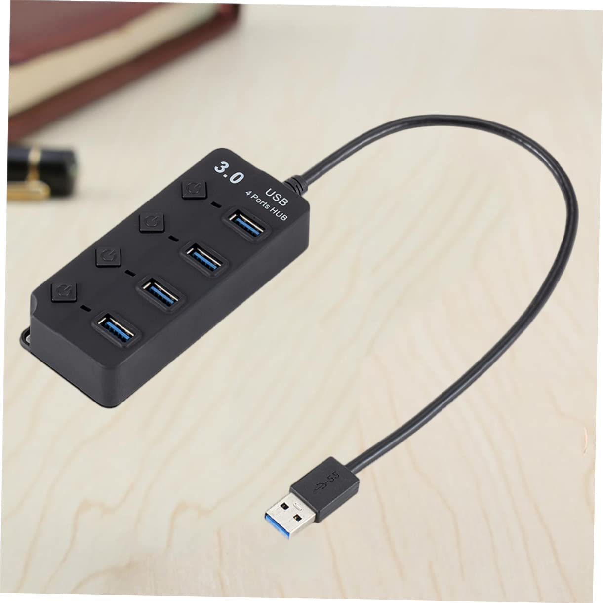 OSALADI 4-Port USB 3.0 Hub with 12A Fast Charging - High-Speed USB Splitter for Laptop, PC, Cell Phone, Tablet - Perfect for Home Office, Gaming & Travel Accessories