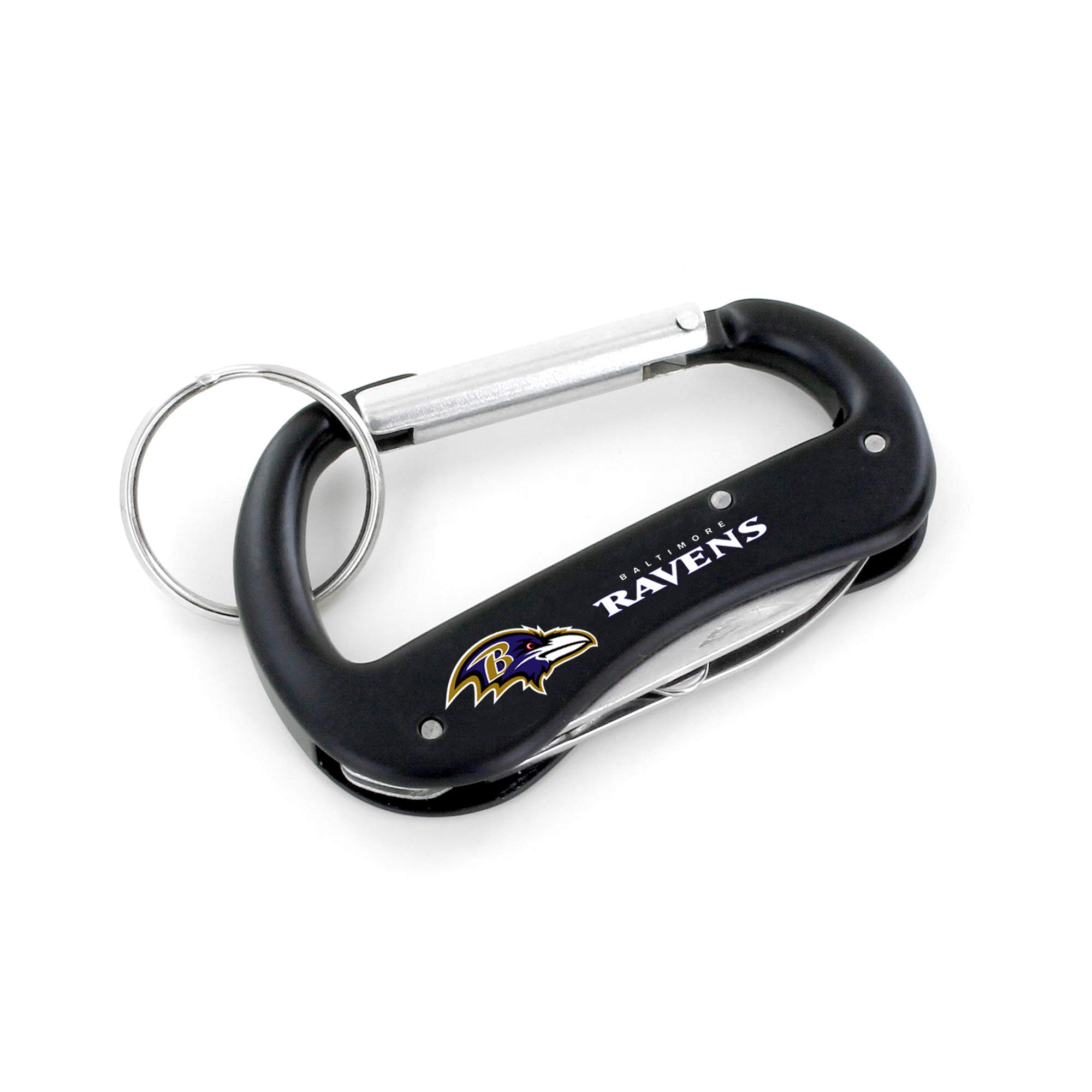Aminco NFL Carabiner Multi Tool Keychain - 12-in-1 Compact Survival Gear for Outdoor, Camping, Hiking & Everyday Carry (Perfect Gift for Football Fans)