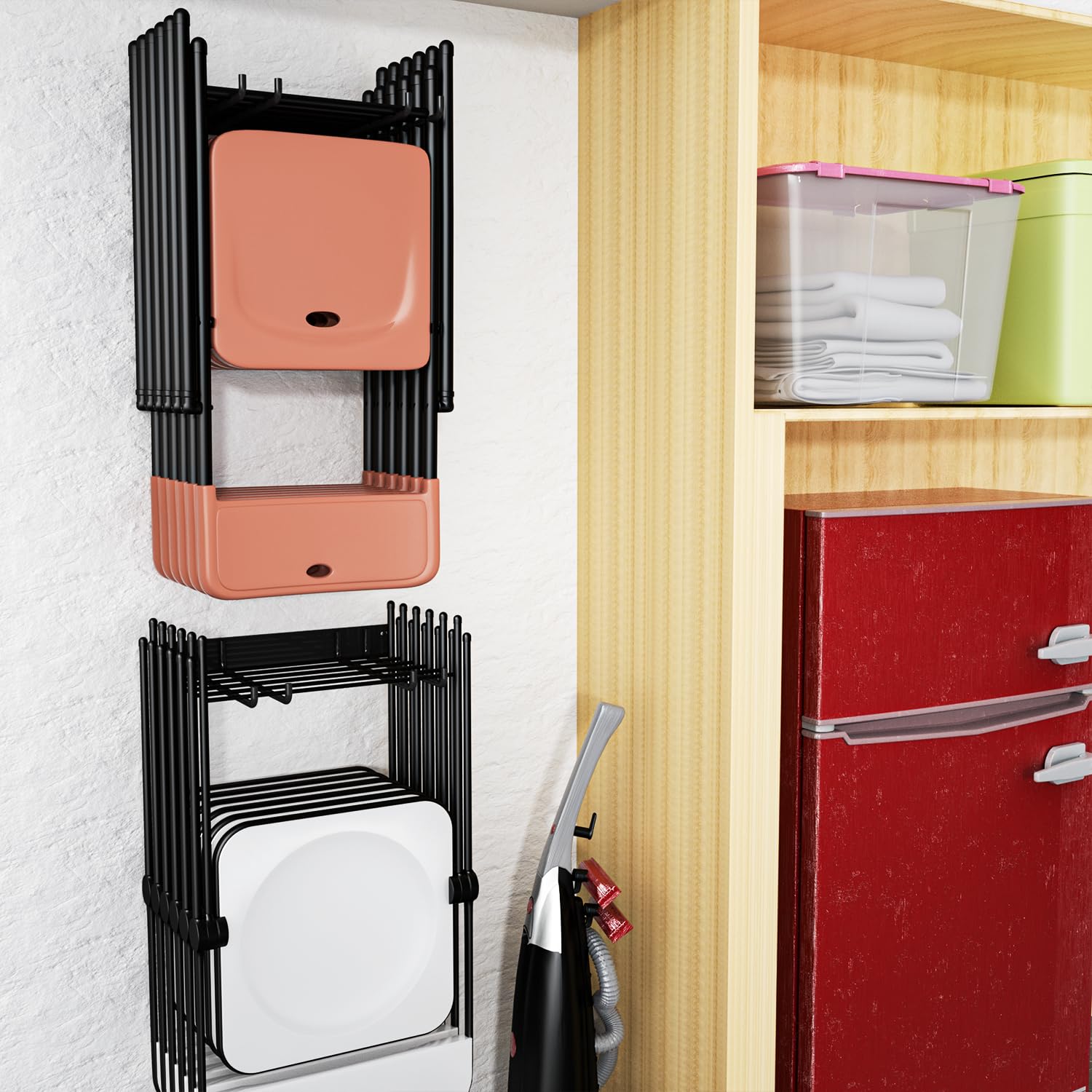 Heavy Duty Wall Mount Folding Chair Storage Hooks - 2 Pack, 240 lbs Capacity, Garage & Patio Organizer for Garden Tools, Beach & Camping Chairs - Perfect for Home, Outdoor & RV Storage Solutions