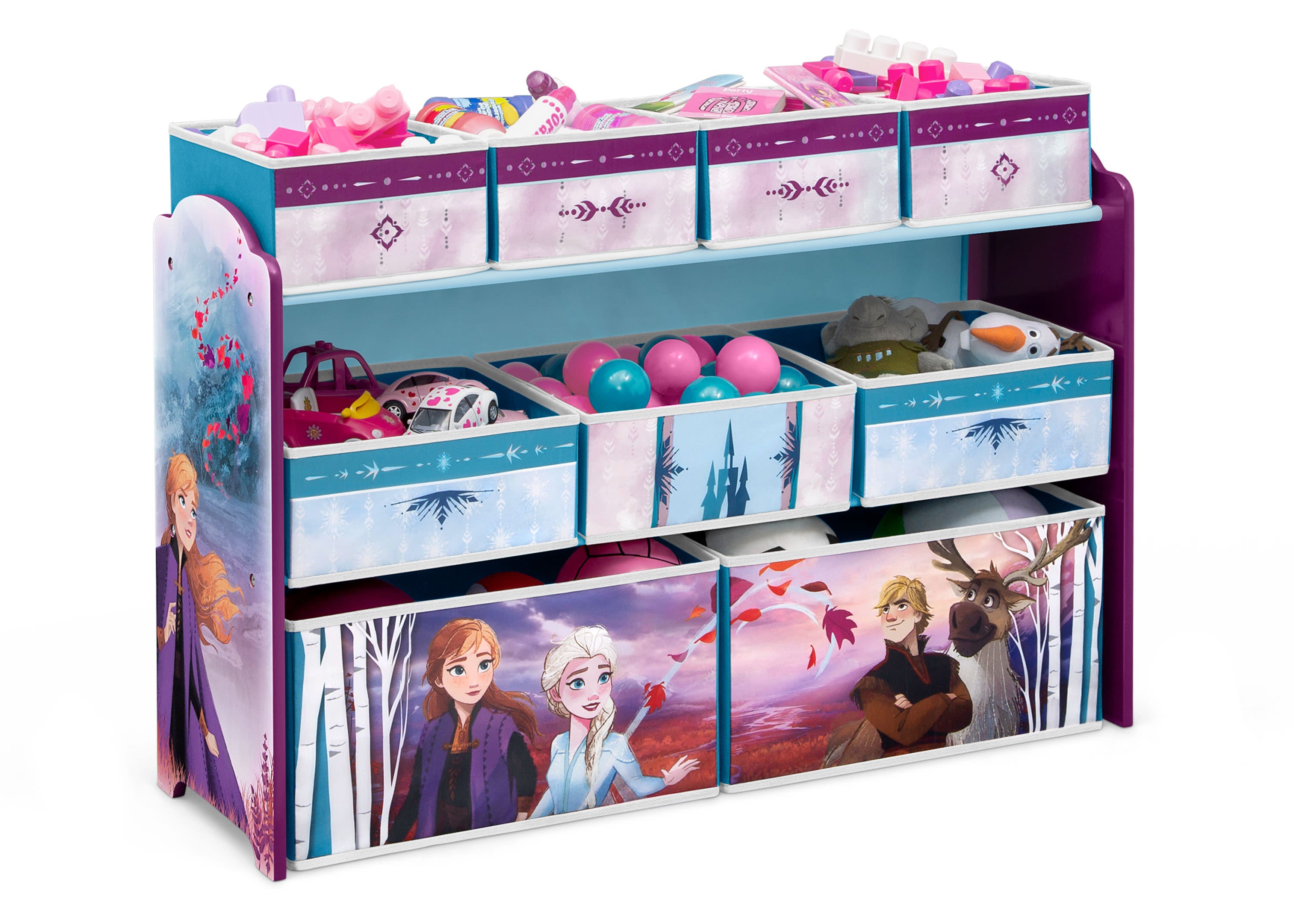 Frozen Deluxe 9 Bin Toy Storage Organizer - Kids Room Organization Solution for Toys, Books & Crafts | Perfect for Playrooms, Bedrooms & Daycare Centers
