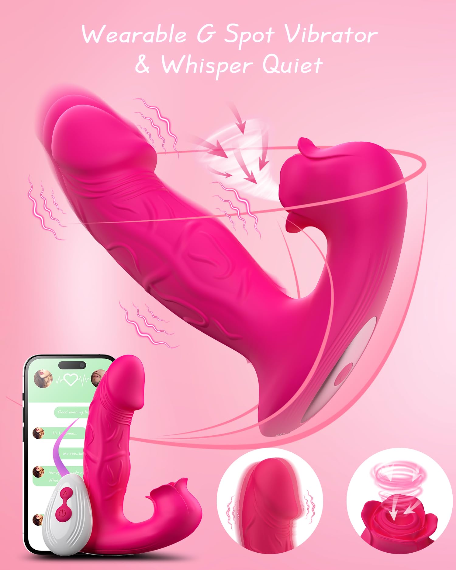 Premium Rose Vibrator for Women - 9 Suction & Vibration Modes, Remote Control G-Spot & Nipple Stimulator, Anal Plug - Adult Sex Toy for Women & Couples (Rose Red) | Perfect for Solo Play, Couples Intimacy & Sensual Exploration