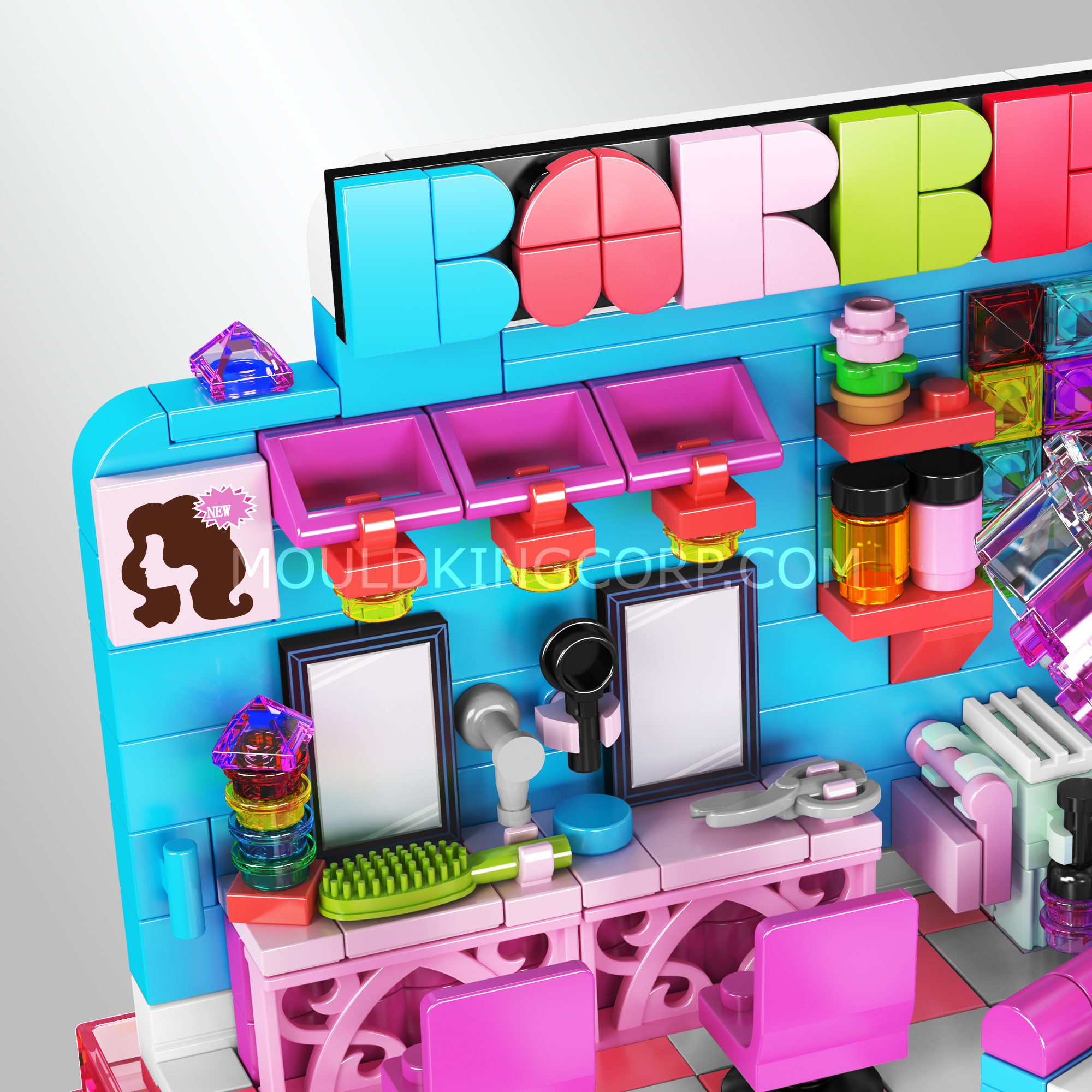 Mould King 24037 Hair Salon Day Building Blocks Set - 388 Pcs Creative Construction Toy for Kids, Perfect for Pretend Play & STEM Learning | Great Gift for Birthday & Christmas