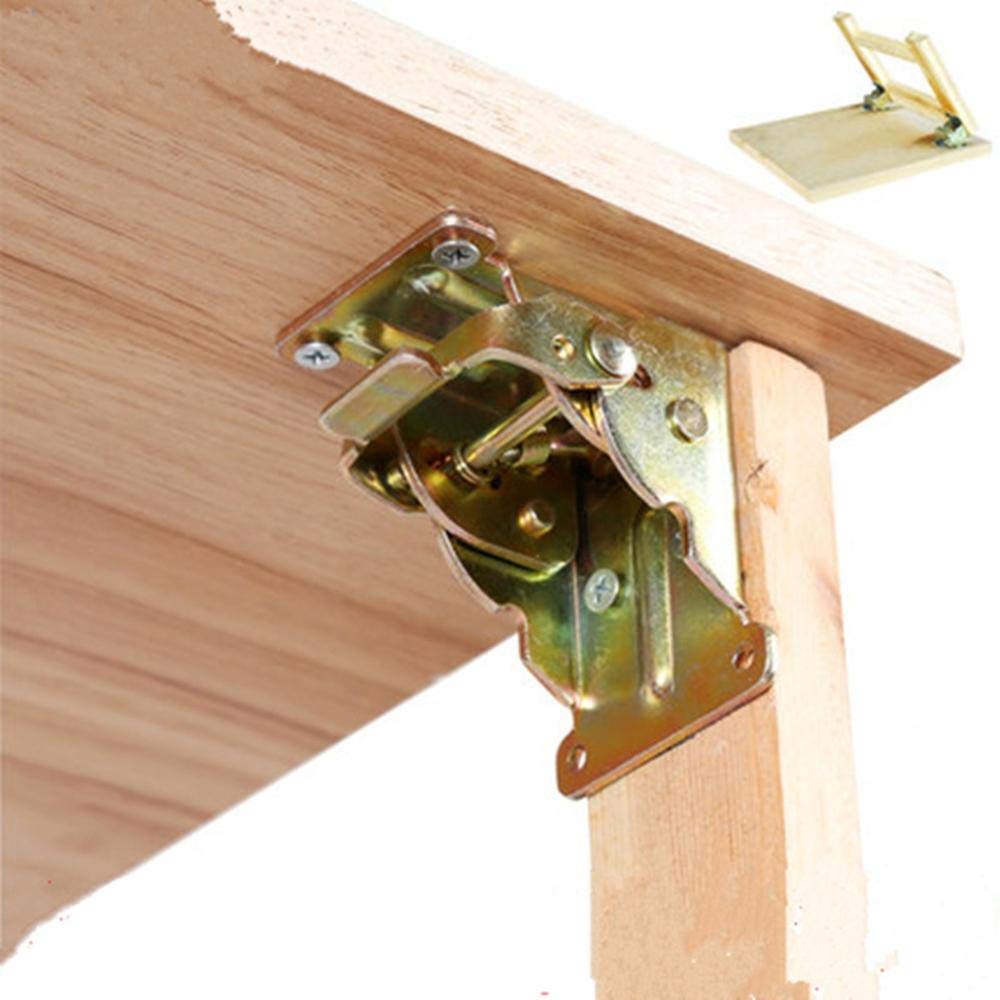 Self-Locking Collapsible Cabinet Hinges - 90 Degree Foldable Invisible Bracket Hinge for Bed Connecting Feet & Table Legs (Black) - Perfect for Space-Saving Furniture & DIY Projects