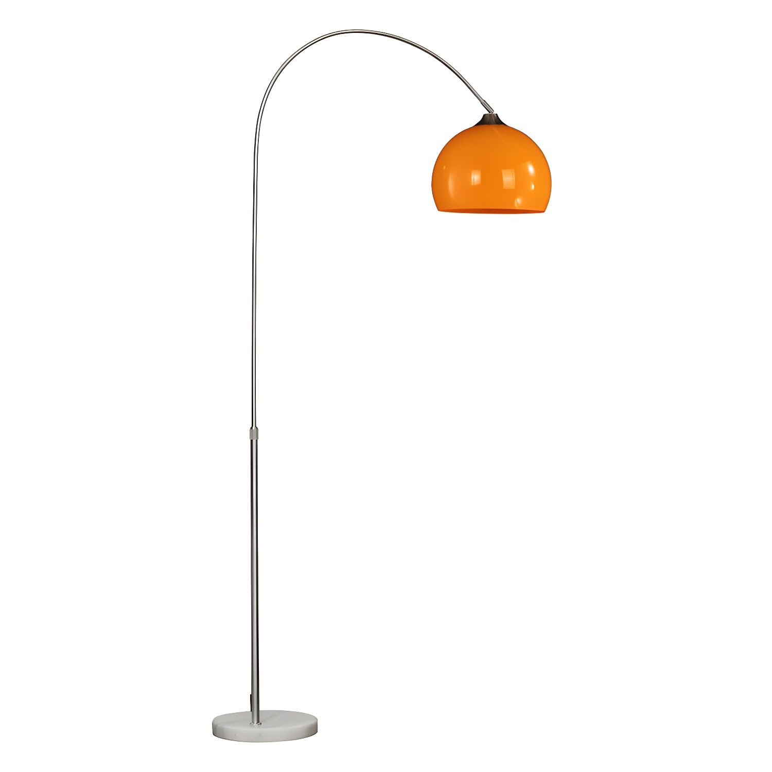 Modern Adjustable Metal Round Floor Lamp - 1 Light Standing Lamp with Adjustable Head for Living Room, Office, Bedroom - 110V-120V Orange Lighting - Perfect for Reading, Relaxing & Home Decor